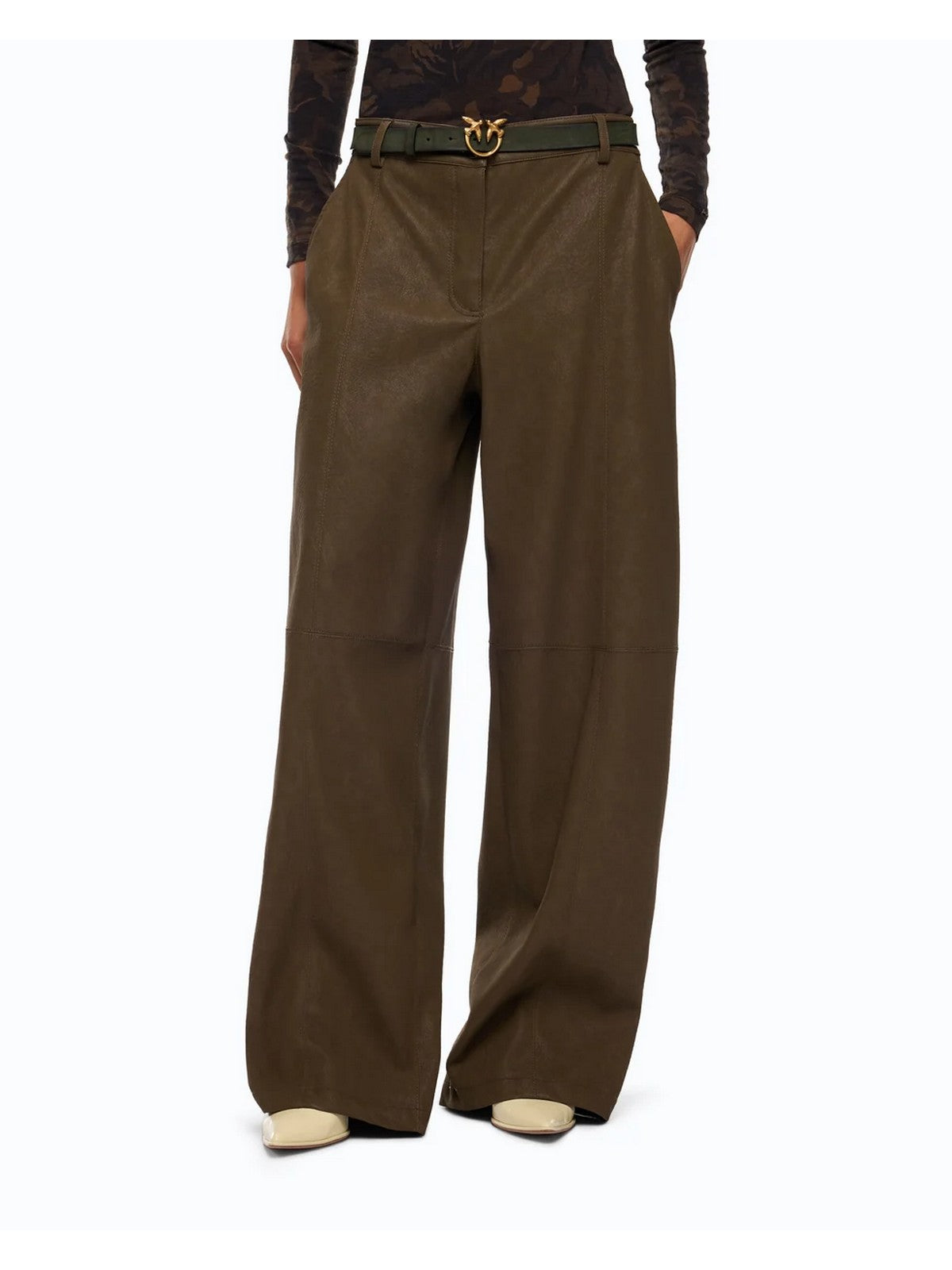 PINKO Pantalone Donna BAROLO PANTALONE EFFETTO NABUK VERDE - FAGGIO - 107710-A3MD X51