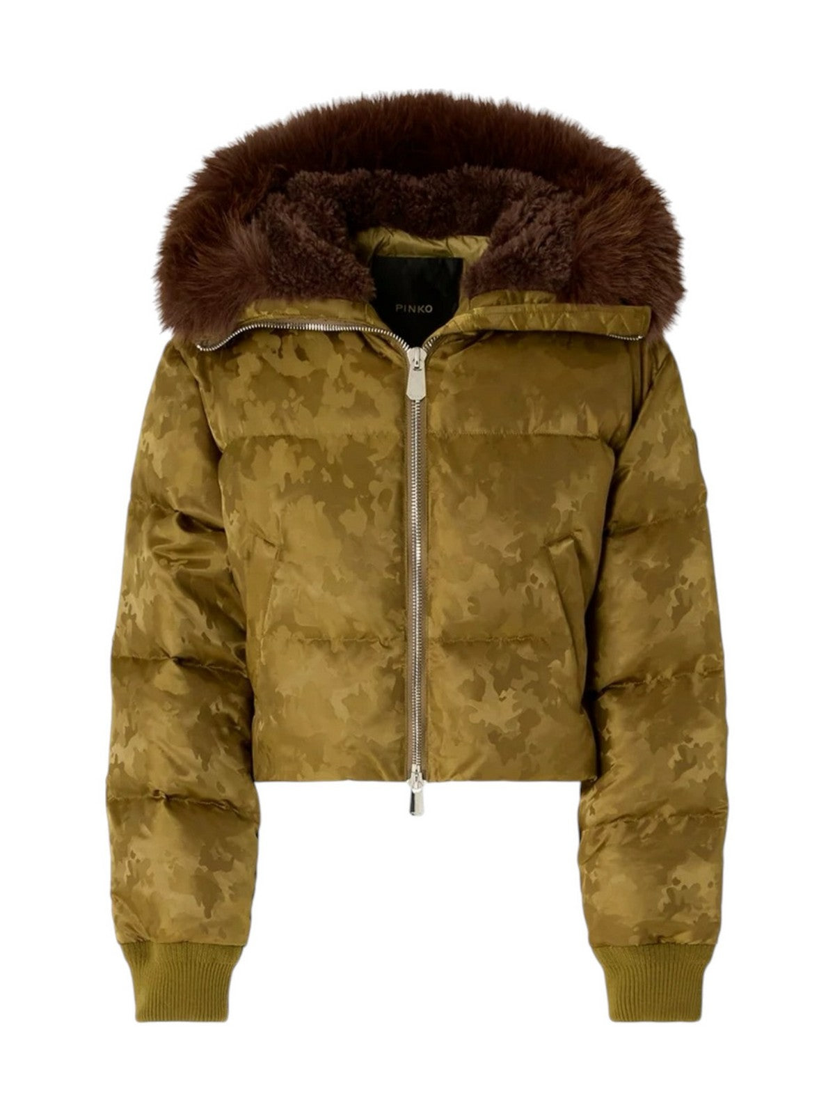 PINKO Piumino Donna PIASTRAIA IMBOTTITO RASO TECNI VERDE PIETRA - 107725-A3LZ V59