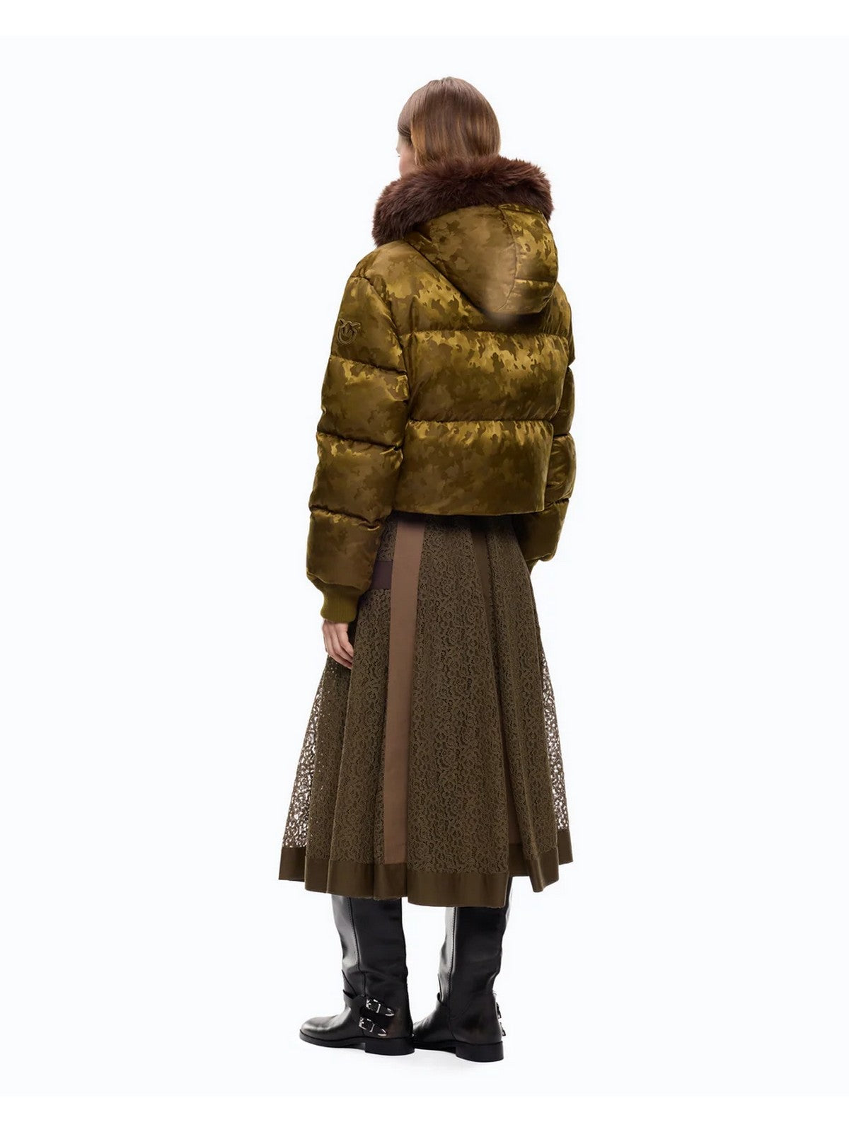PINKO Piumino Donna PIASTRAIA IMBOTTITO RASO TECNI VERDE PIETRA - 107725-A3LZ V59 gioboutiqueweb