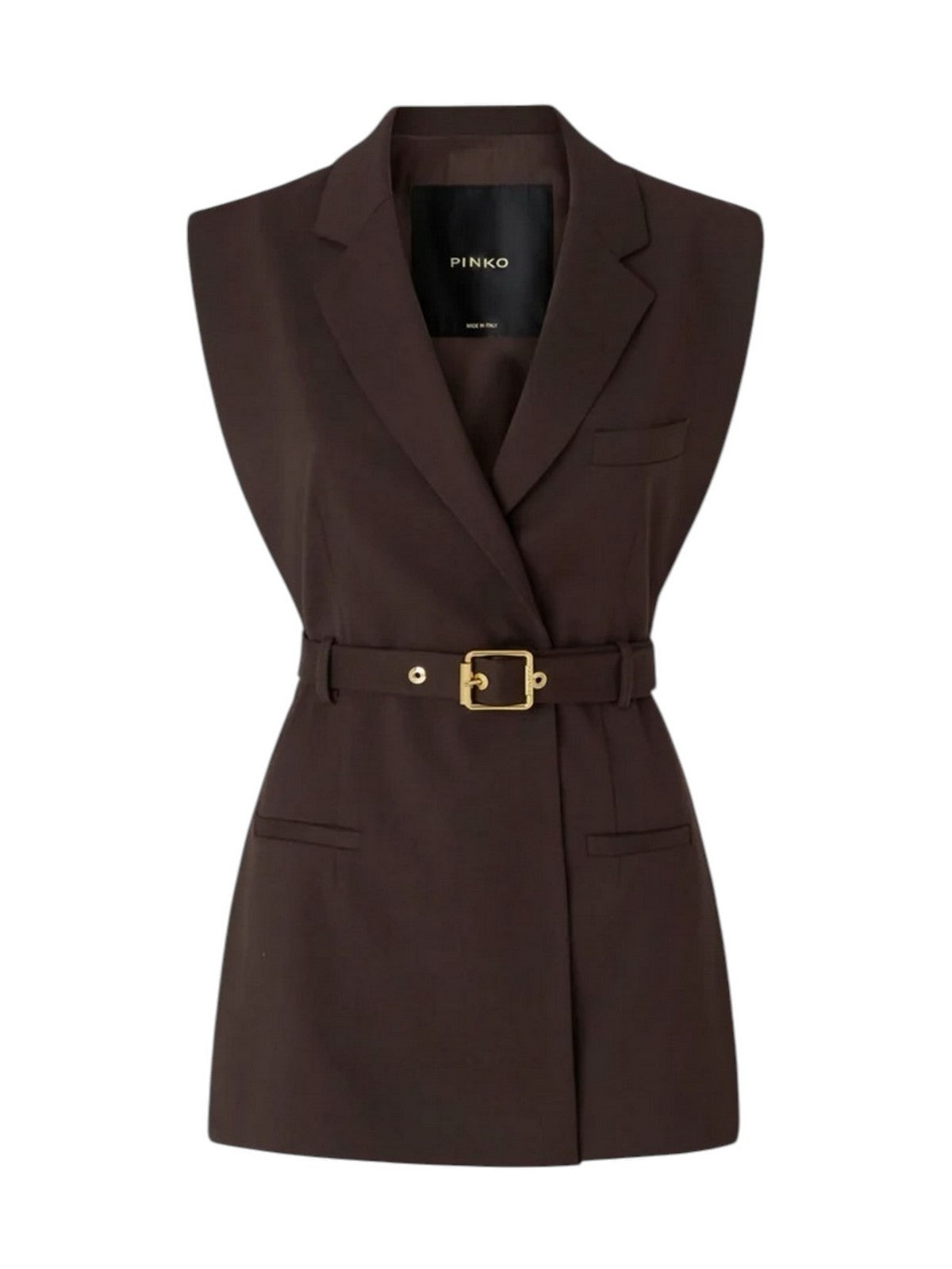 PINKO Gilet Donna NURAQUS GILET DIAGONALE MISTO  MARRONE OLTRE BUIO - 107727-A3MS M04