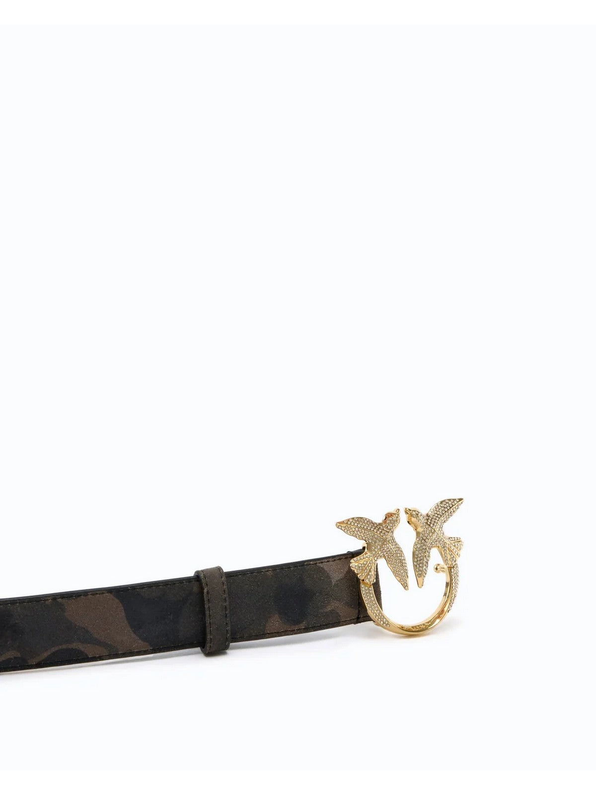 PINKO Cintura Donna LOW.LOVE BERRY H3 STRASS SUEDE MULT.MILITAR GREEN-GOLD - 107758-A3LR ST3Y