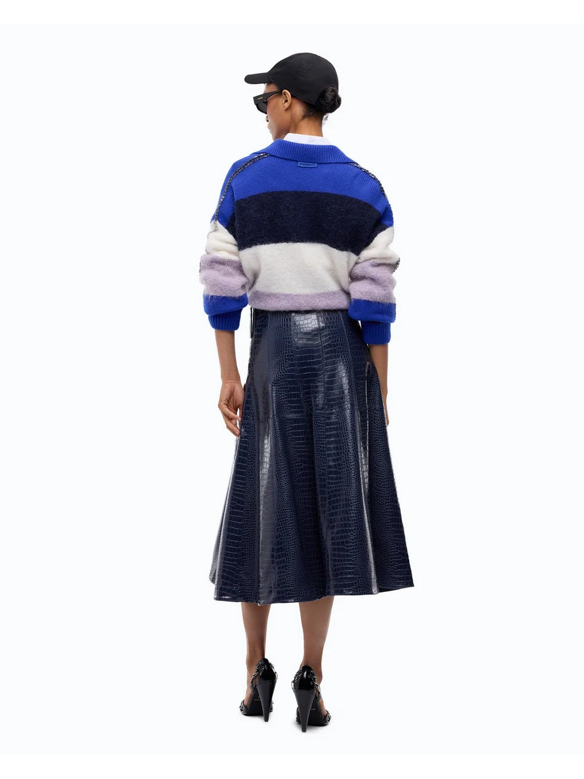 PINKO Gonna Donna ANTINORI GONNA EFFETTO COCCO BLU-GIACCA MARINARA - 107828-A3MR F92