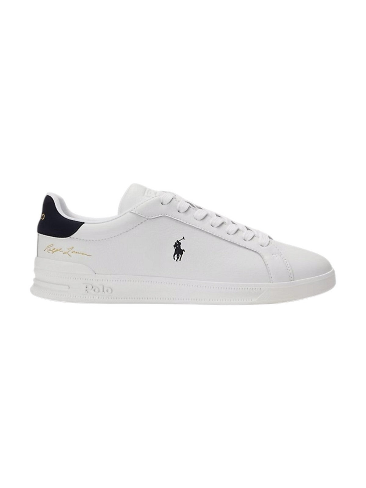 POLO RALPH LAUREN Sneaker Uomo HRT CT II-SNEAKERS-ATHLETIC SHOE WHITE/NEWPORT NAVY PP - 809829824 003 gioboutiqueweb