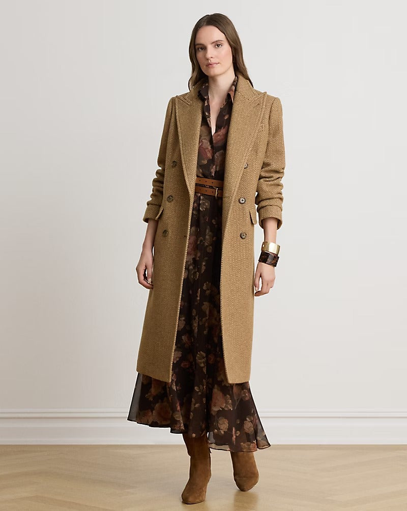 LAUREN RALPH LAUREN Cappotto Donna WOVEN-TOP COAT-COAT BROWN/TAN MULTI - 200B27692 001