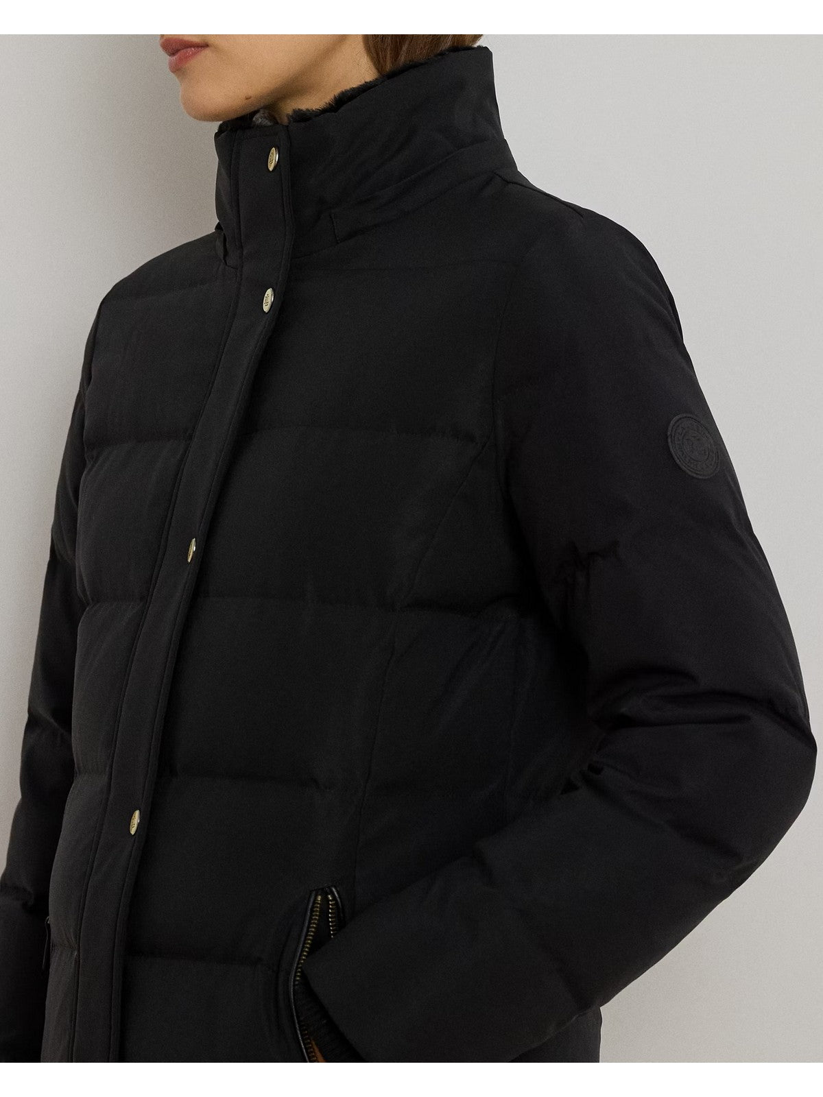 LAUREN RALPH LAUREN Piumino Donna HT PF TRHD35-INSULATED-COAT BLACK - 297957509 001