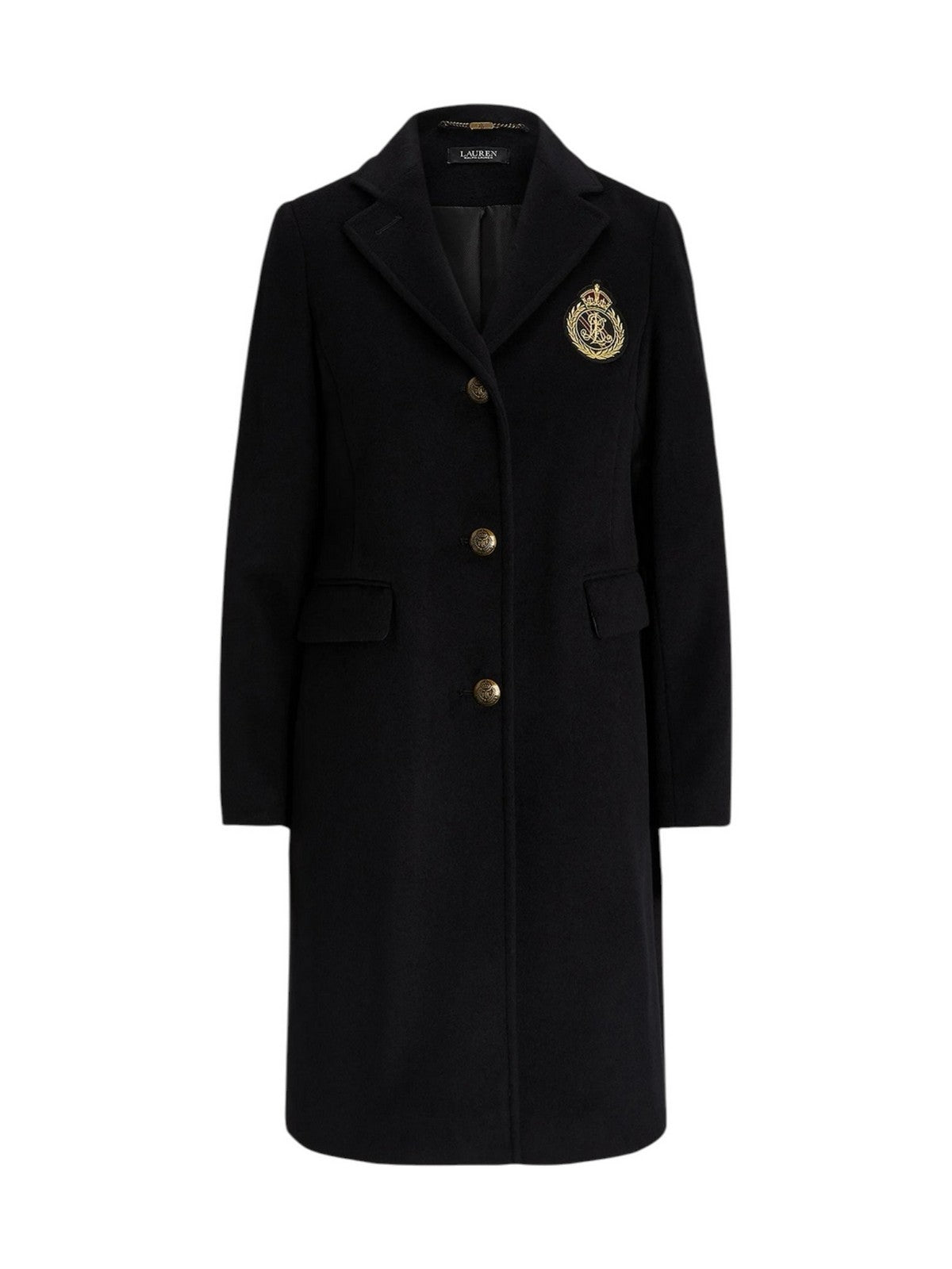 LAUREN RALPH LAUREN Cappotto Donna CRESTED WOOL-LINED-COAT BLACK - 297958509 001