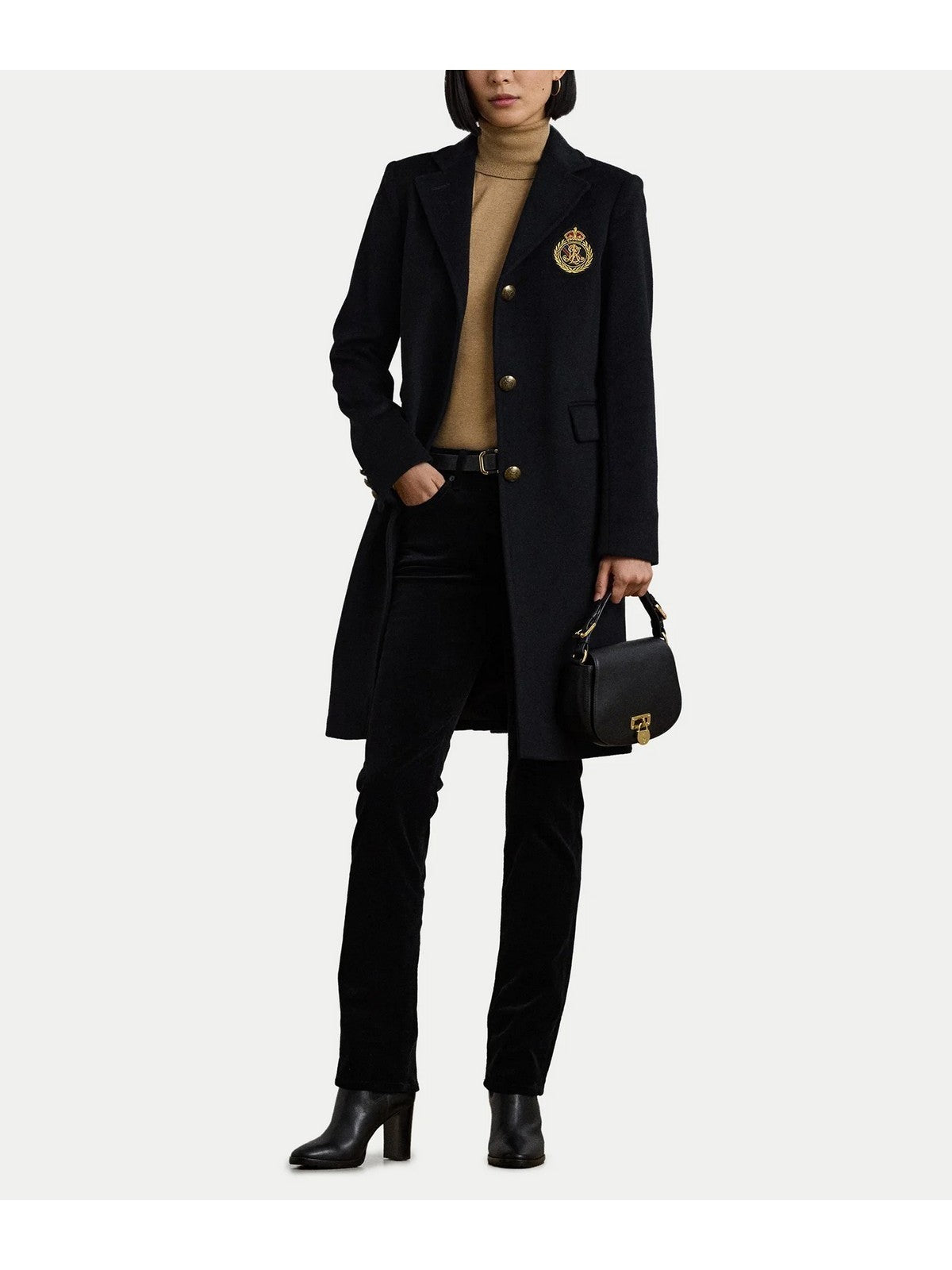 LAUREN RALPH LAUREN Cappotto Donna CRESTED WOOL-LINED-COAT BLACK - 297958509 001