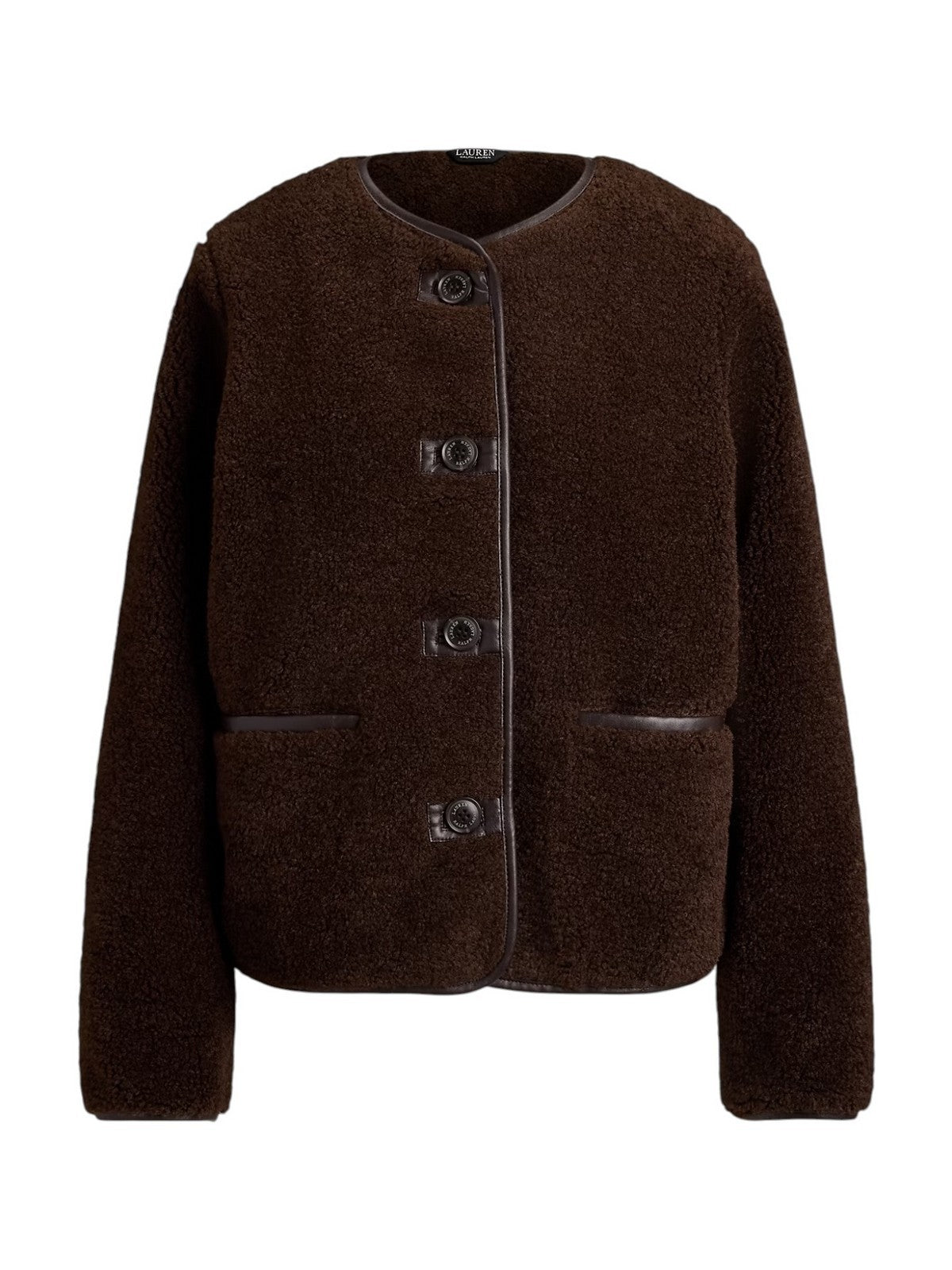 LAUREN RALPH LAUREN Cappotto Donna TEDDY PU PT-LINED-COAT CIRCUIT BROWN - 297P23442 001