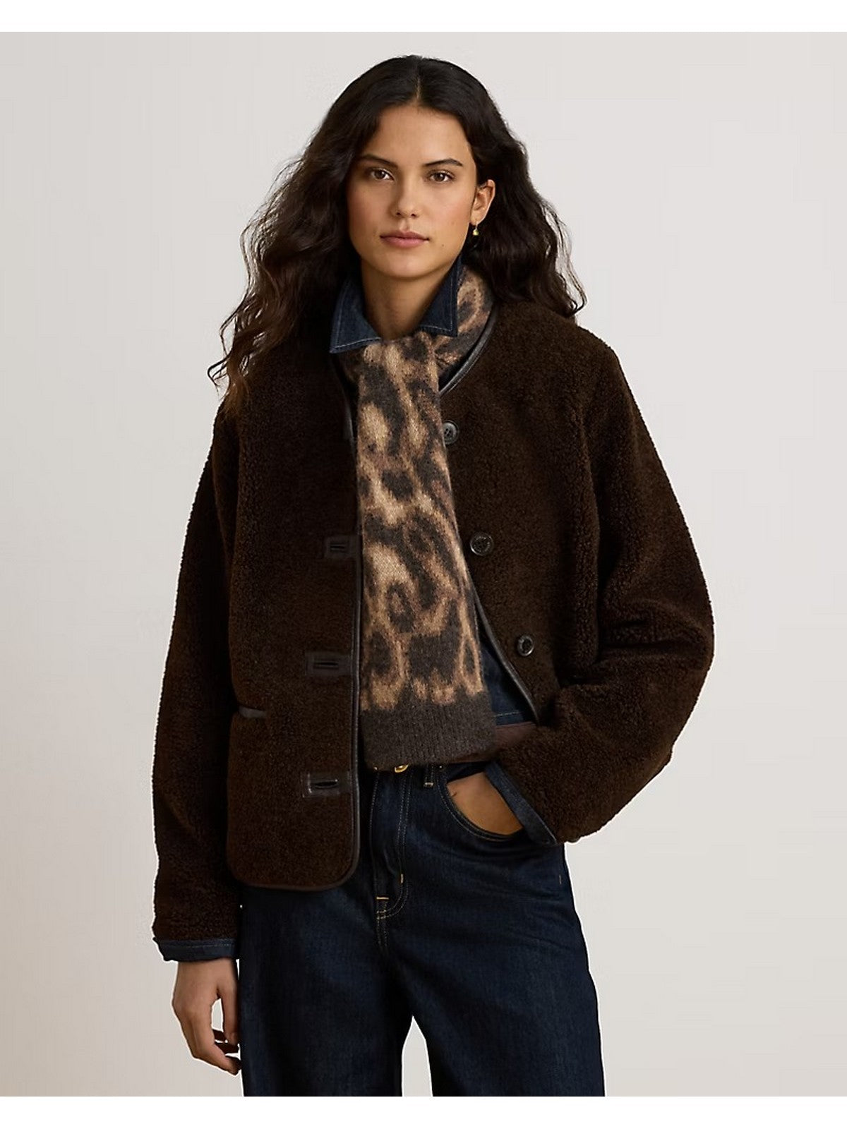 LAUREN RALPH LAUREN Cappotto Donna TEDDY PU PT-LINED-COAT CIRCUIT BROWN - 297P23442 001