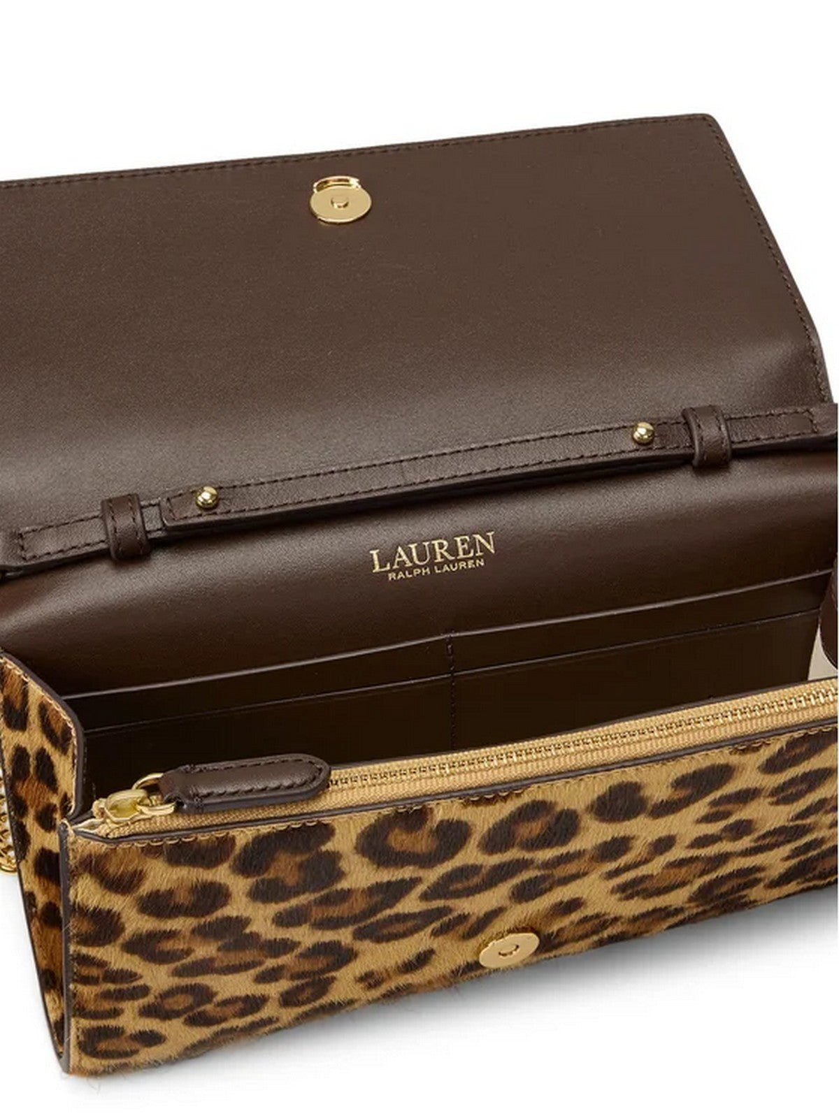 LAUREN RALPH LAUREN Portafoglio Donna ADAIR II-WALLET ON A CHAIN-LARGE MODERN LEOPARD/CHESTNUT BROWN - 432P18553 001