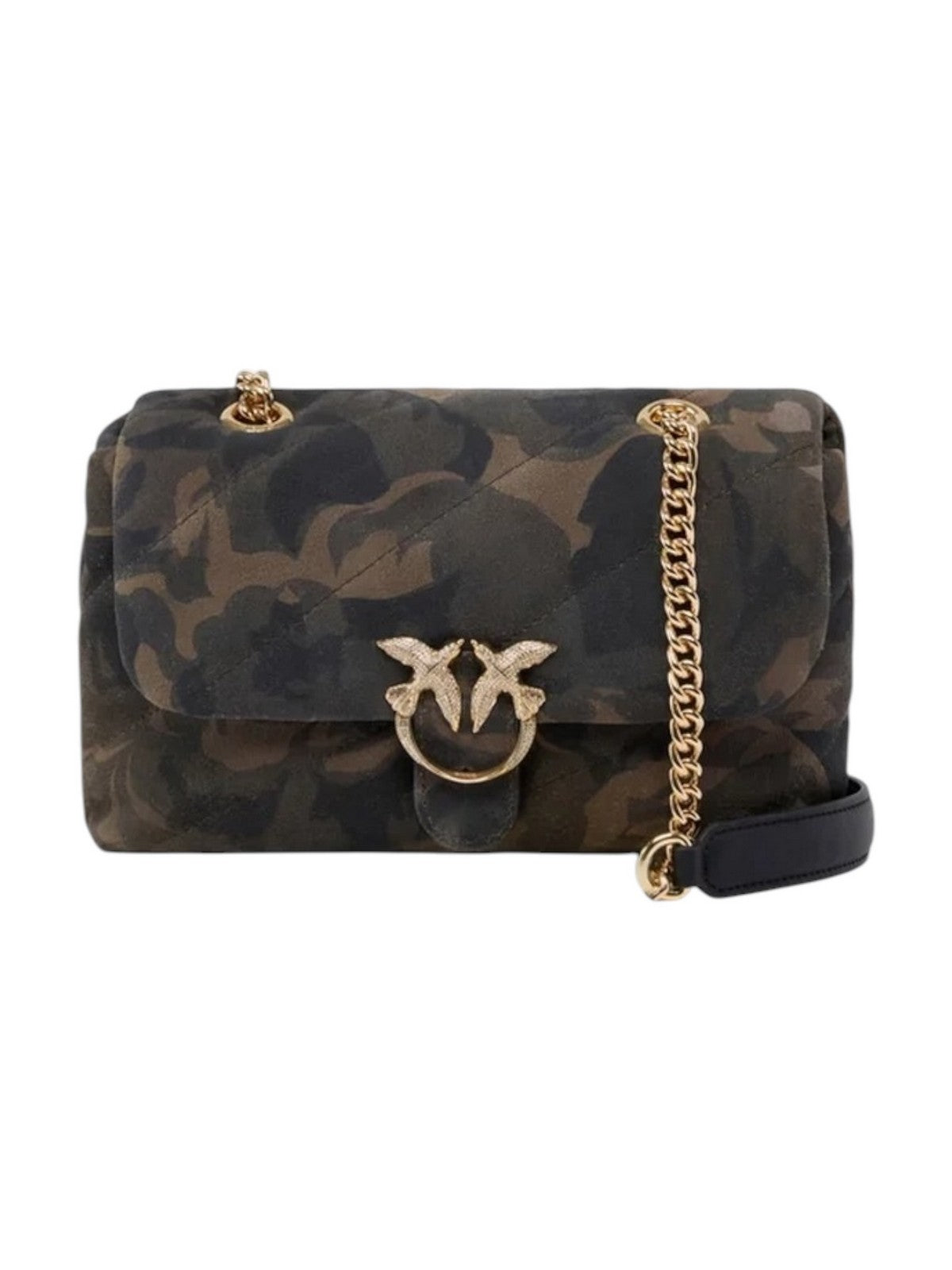 PINKO Borsa Donna LOVE PUFF MINI CL SUEDE PRINT MULT.MILITAR GREEN-GOLD - 100039-A3LR ST3Y