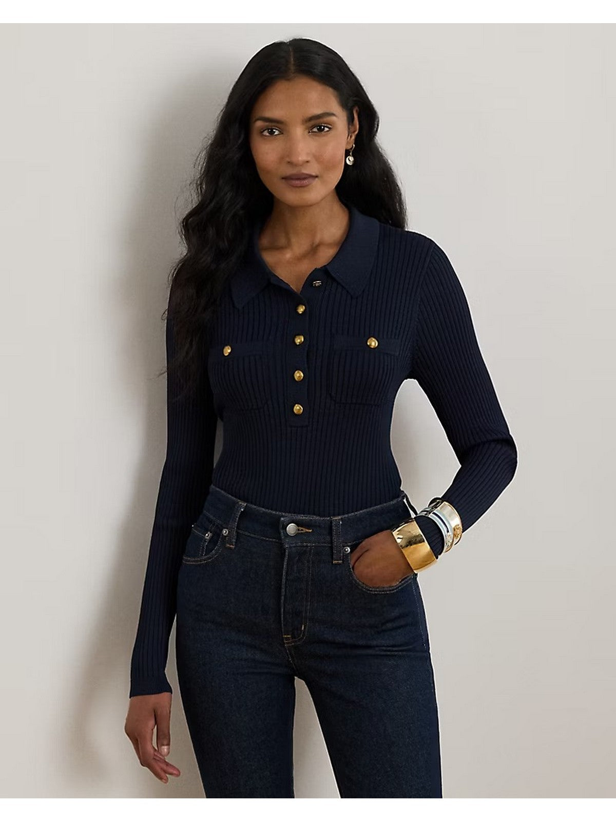 LAUREN RALPH LAUREN Maglione Donna CHENANI-LONG SLEEVE-PULLOVER LAUREN NAVY - 200P03459 001