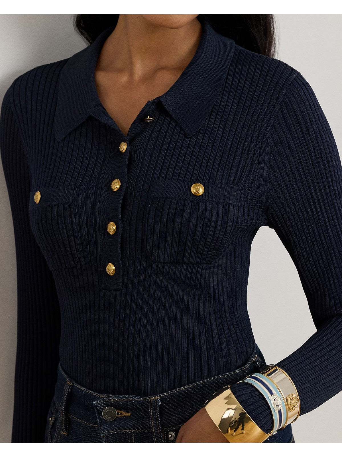 LAUREN RALPH LAUREN Maglione Donna CHENANI-LONG SLEEVE-PULLOVER LAUREN NAVY - 200P03459 001