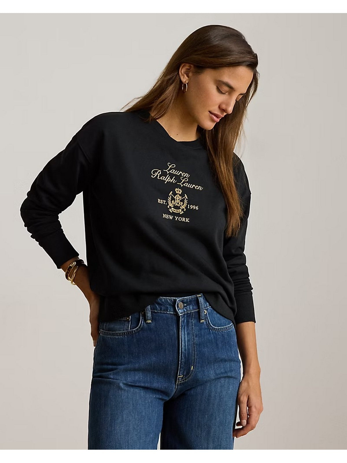LAUREN RALPH LAUREN Felpa Donna KNIT-PULLOVER-SWEATSHIRT BLACK - 200P13944 001