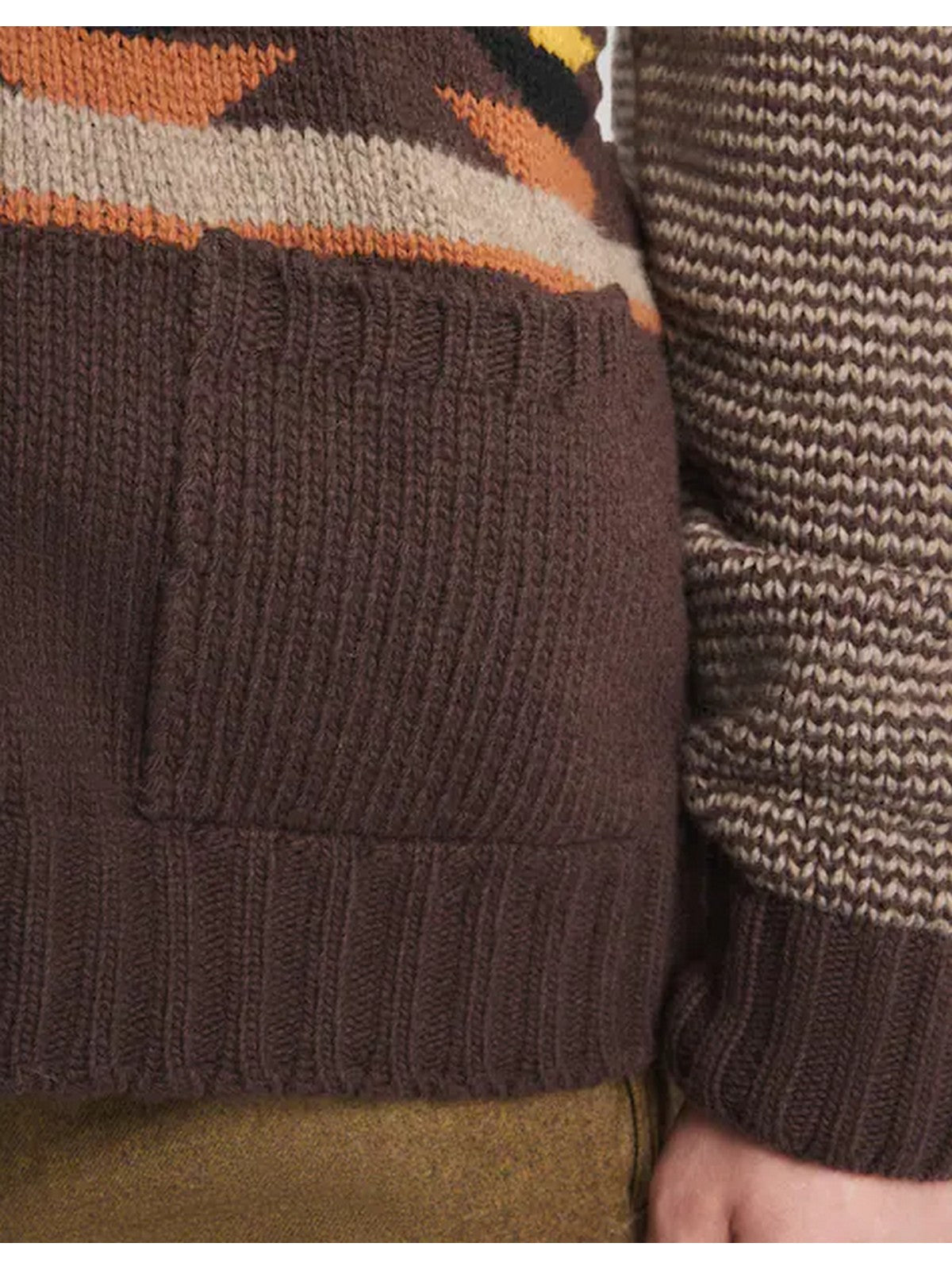 FAY Cardigan Uomo CARDIGAN JACQUARD DESERT CODE ARC S806(BRONZO)+C407(PALUDE)+S814(PIPA)+B999(NERO) - MMMC1532770YTY0XD9