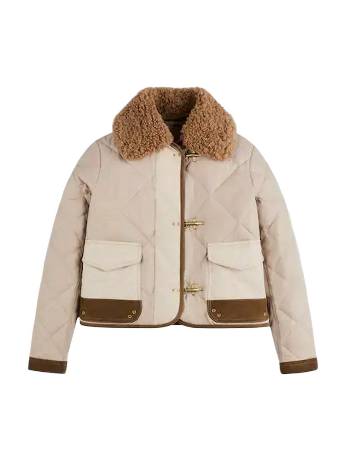FAY Giubbino Donna MINI 3GANCI MIX MATER.TRAP+ORSETTO CARNE MEDIO - NAW22533400YNVC205