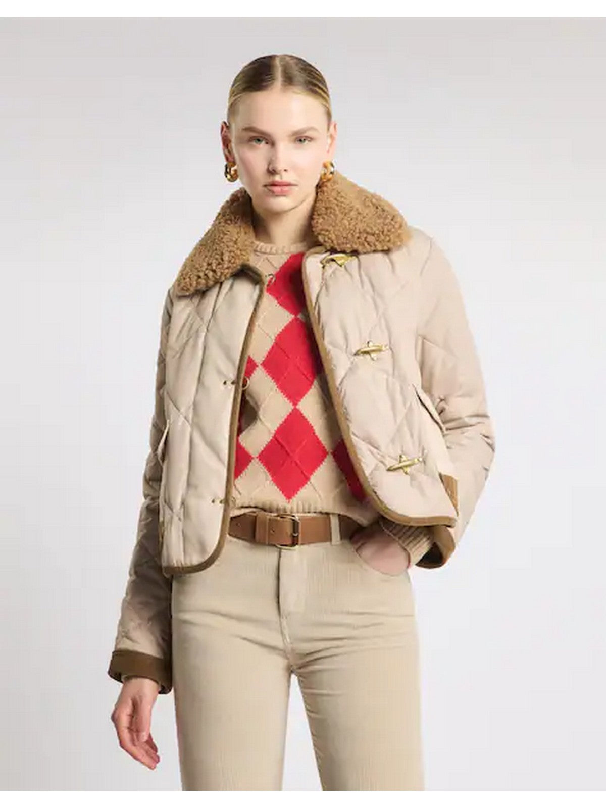 FAY Giubbino Donna MINI 3GANCI MIX MATER.TRAP+ORSETTO CARNE MEDIO - NAW22533400YNVC205
