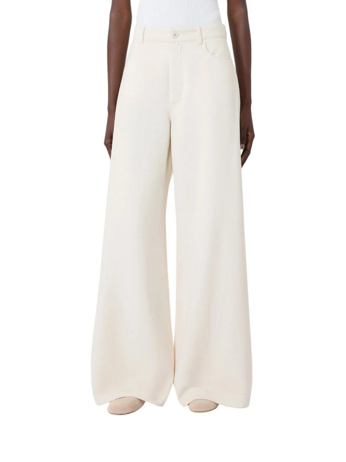 MAX MARA WEEKEND Pantalone Donna WKDCANNETI ECRU - 2625136041600 001 gioboutiqueweb