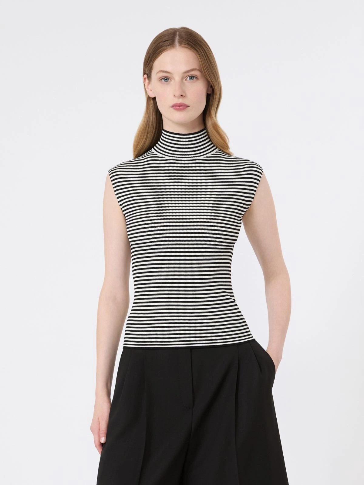 MAX MARA STUDIO Maglia Donna MSTPEPATO NERO BIANCO - 2626366031600 002