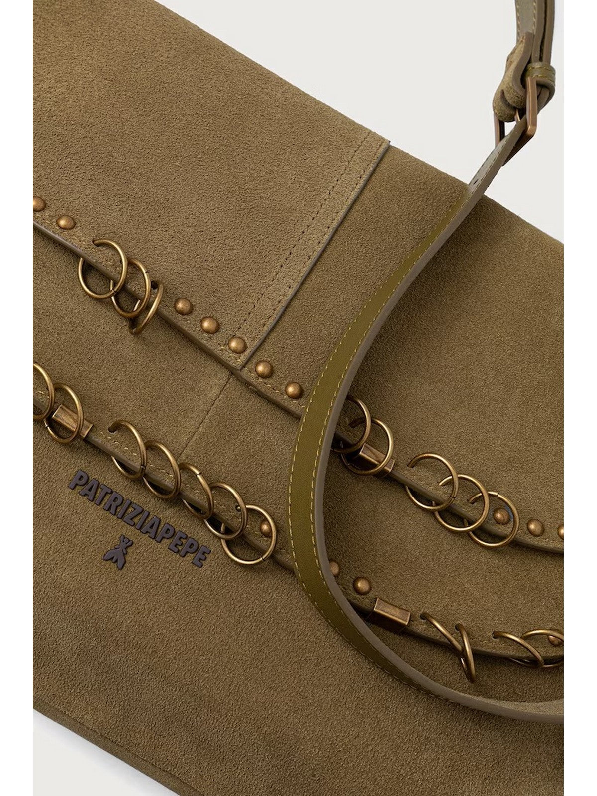 PATRIZIA PEPE Borsa Donna LIZARD GREEN SUEDE - 8B0519 L152N G652 gioboutiqueweb