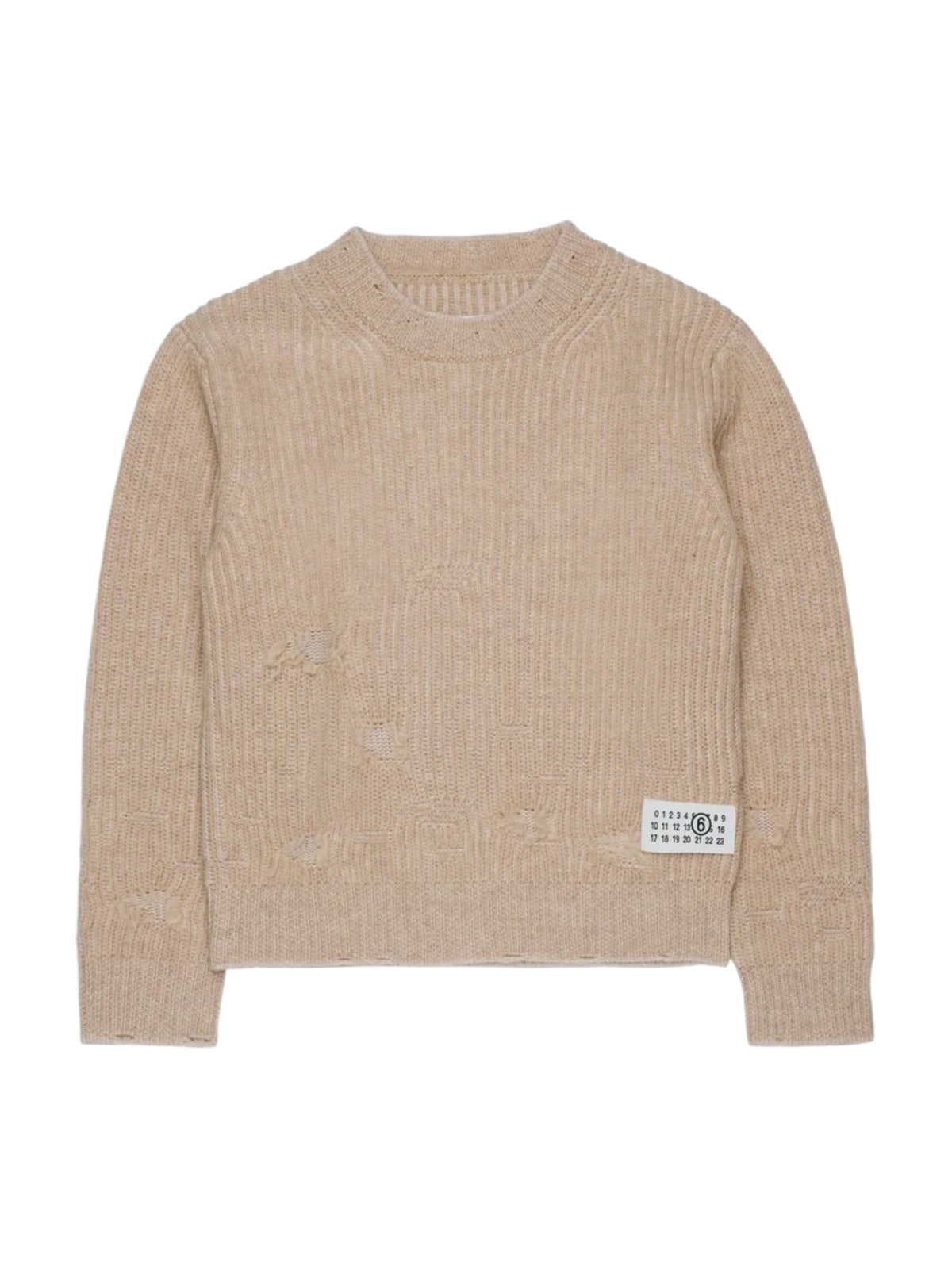 MM6 Maglione Unisex bambino OFF WHITE + AVANA - M60881 MM06K M6C54 gioboutiqueweb