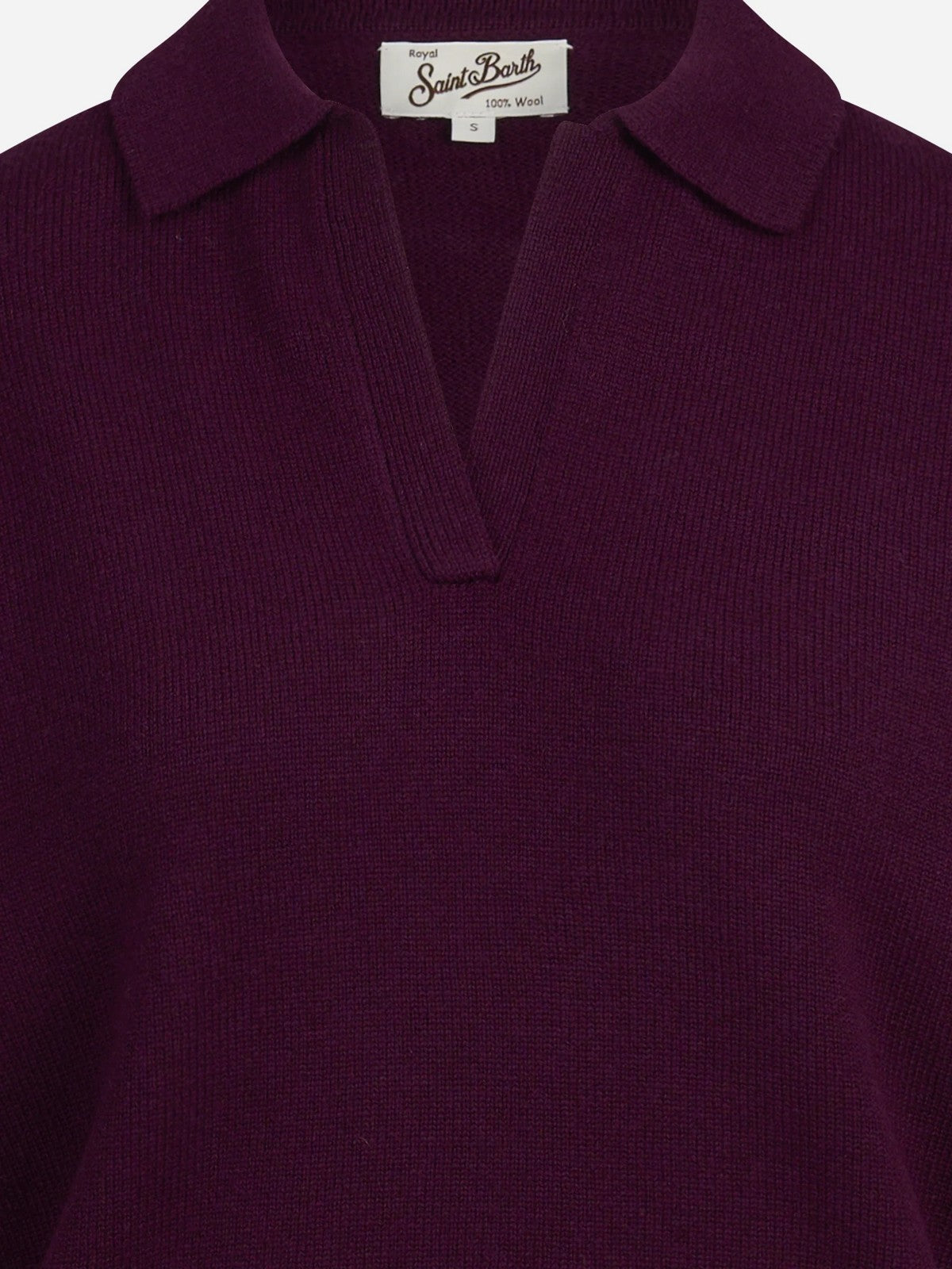 MC2 SAINT BARTH Polo Donna 44M AUBERGINE - EZE WOOL 00038M gioboutiqueweb