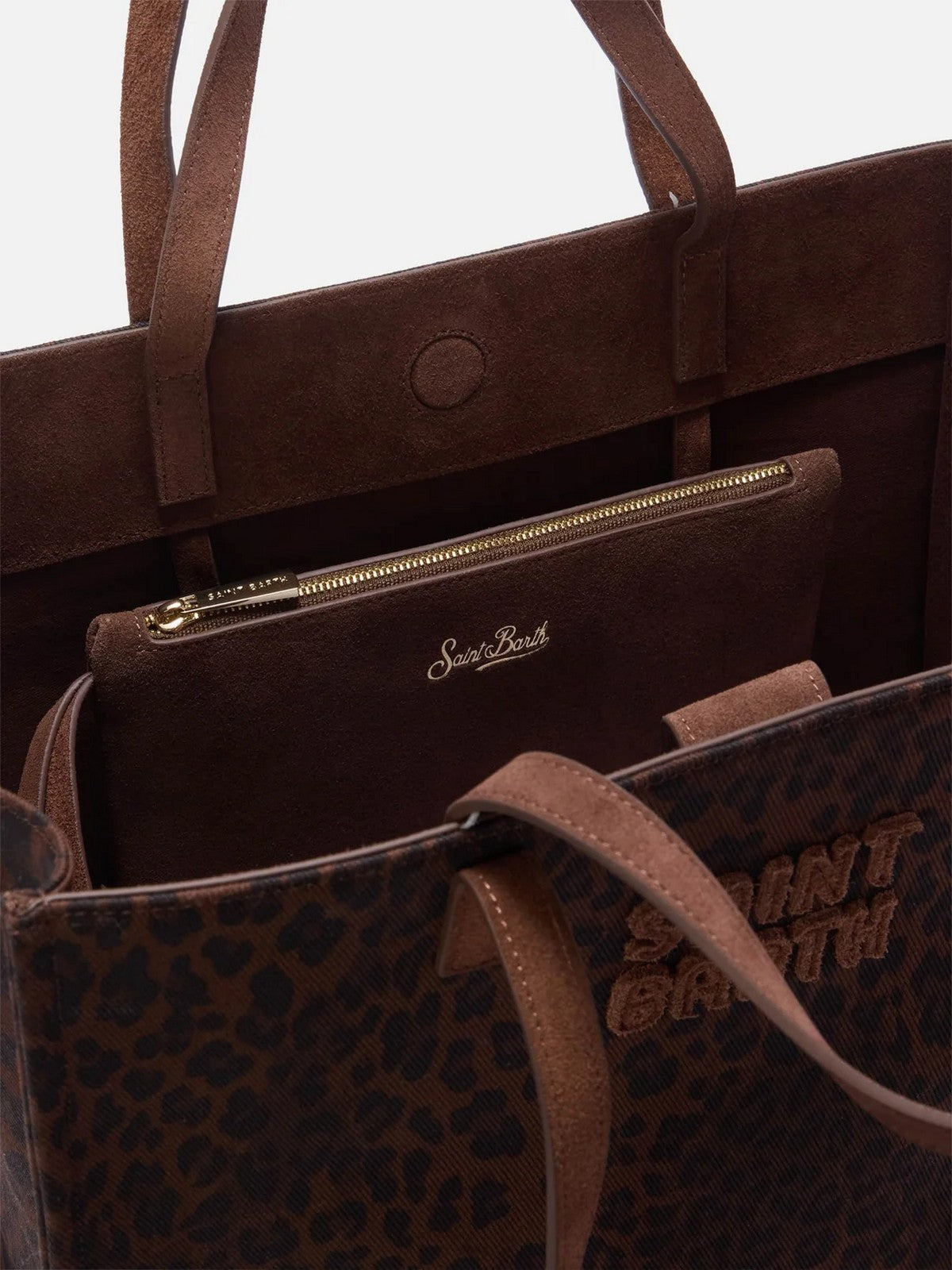 MC2 SAINT BARTH Borsa Donna SUEDE DENIM DARK LEOPARD 18 - JOUR BAG MIDI 00814M