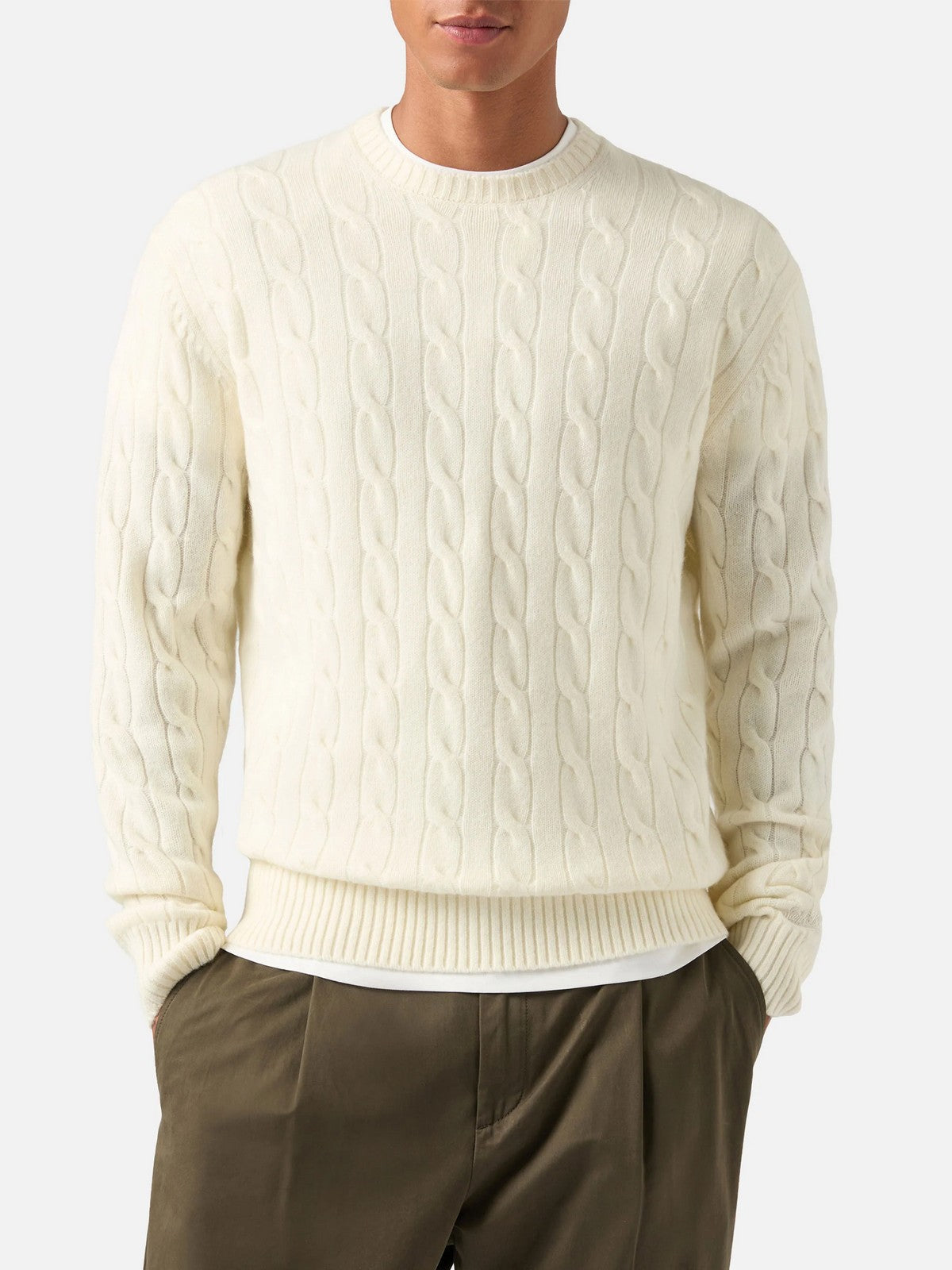 MC2 SAINT BARTH Maglione Uomo 10 OFF WHITE - REGENT BRAID WOOL 00023M