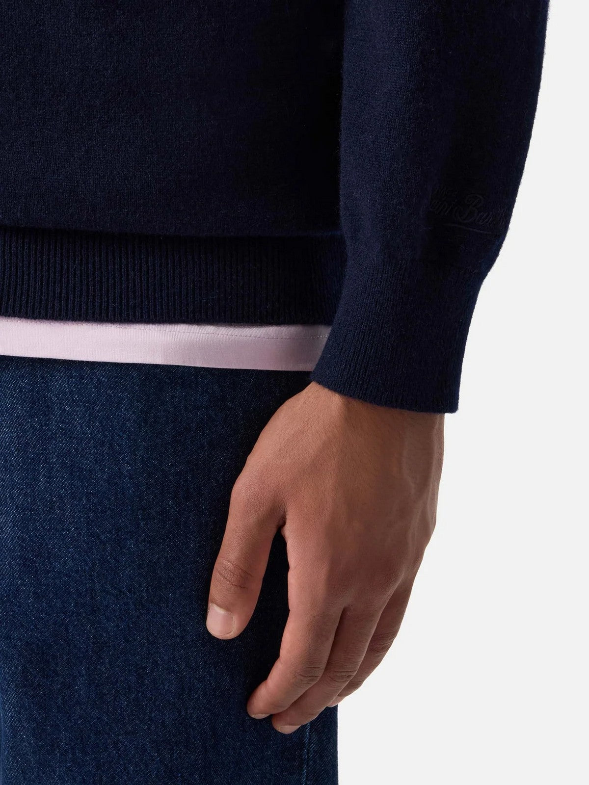 MC2 SAINT BARTH Maglione Uomo 62 NIGHT BLUE - REGENT CASHMERE 00044M