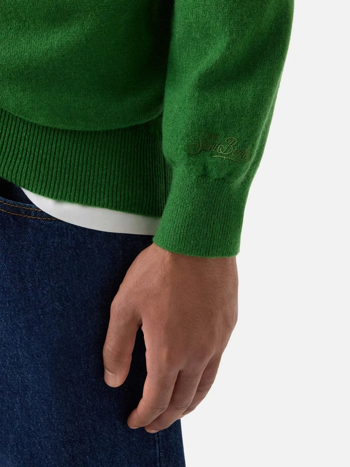 MC2 SAINT BARTH Maglione Uomo 57N CACTUS GREEN - REGENT CASHMERE 00277M
