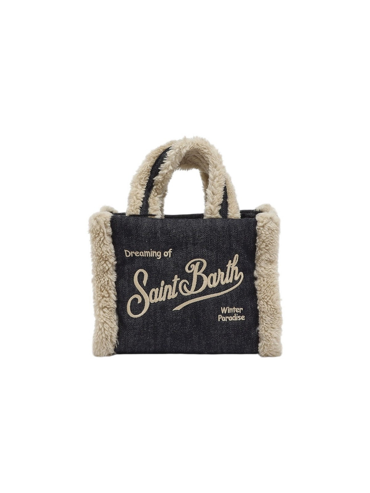 MC2 SAINT BARTH Borsa Donna DENIM DARK 12 EMB - VANITY MINI SHEARLING 00144M