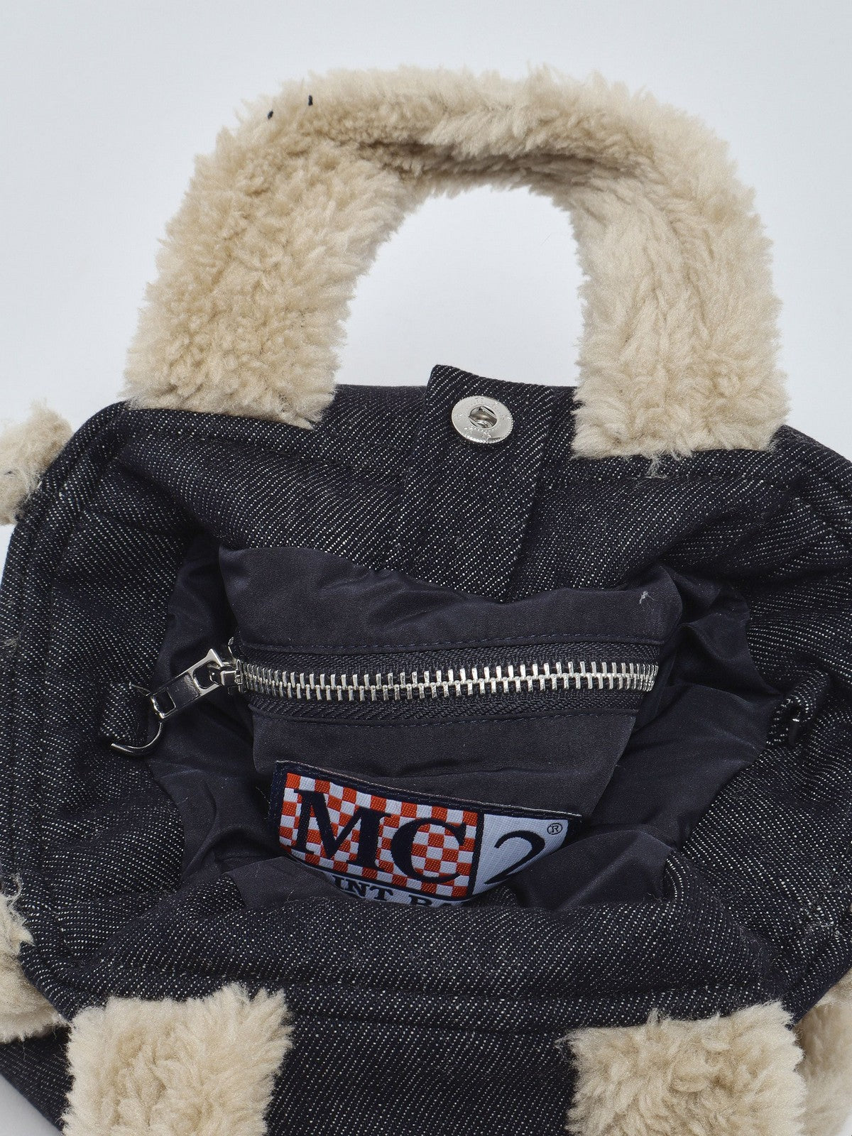 MC2 SAINT BARTH Borsa Donna DENIM DARK 12 EMB - VANITY MINI SHEARLING 00144M