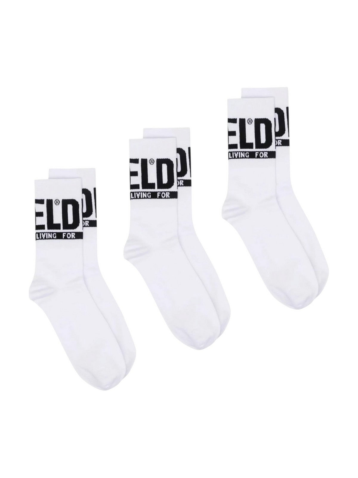 DIESEL Calzini Uomo SKM-RAY-THREEPACK  CALZINO Bianco - 00SAYJ 2QATV E4124 gioboutiqueweb