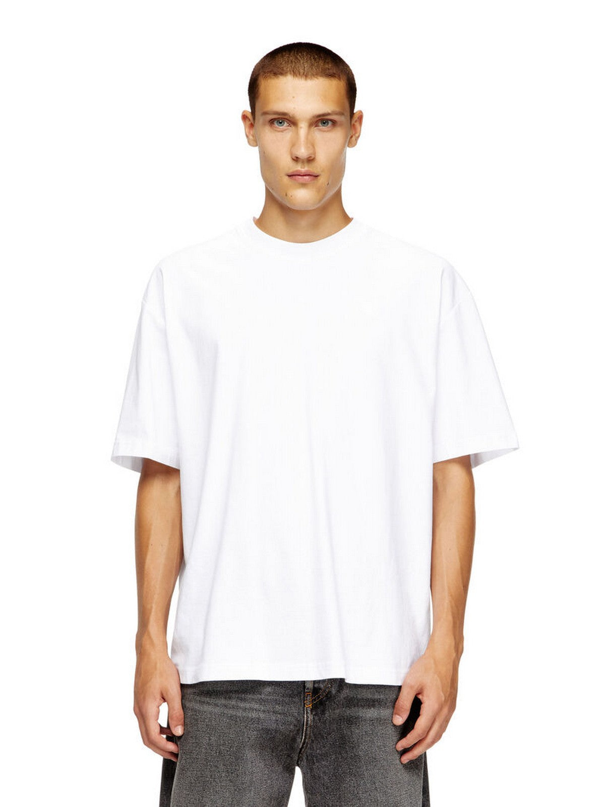DIESEL T-shirt Uomo T-BOGGY-MEGOVAL-D MAGLIETTA A11302 0HGAM 100 Bianco