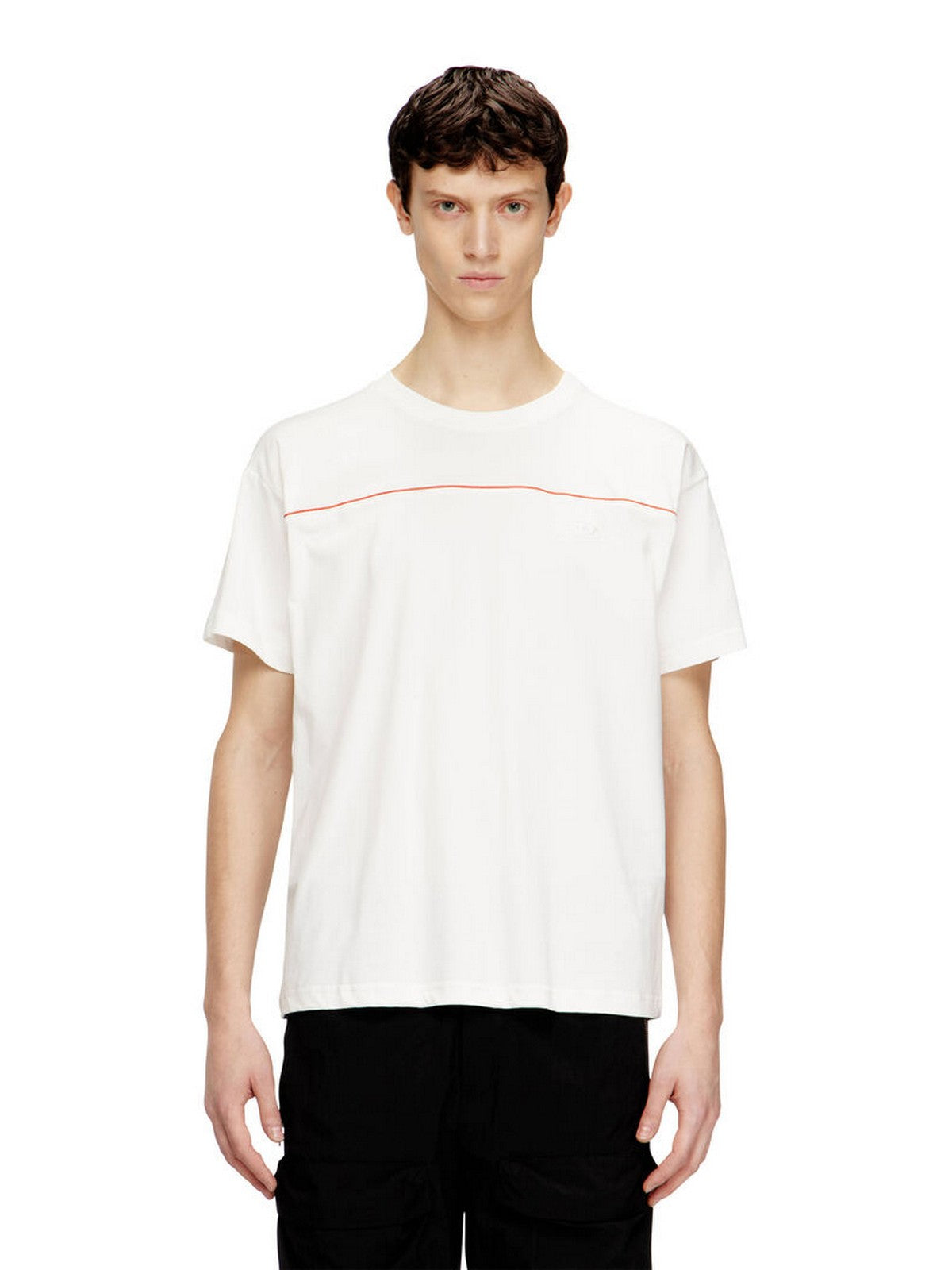 DIESEL T-shirt Uomo T-NORM-PIPING MAGLIETTA Avorio - A21118 0NIAX 141 gioboutiqueweb
