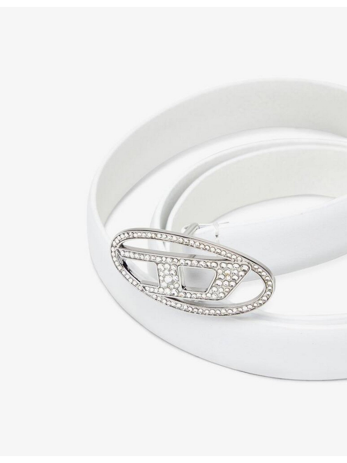 DIESEL Cintura Donna OVAL D LOGO B-1DR STRASS 20 BELT Bianco - X09972 P6364 T1003