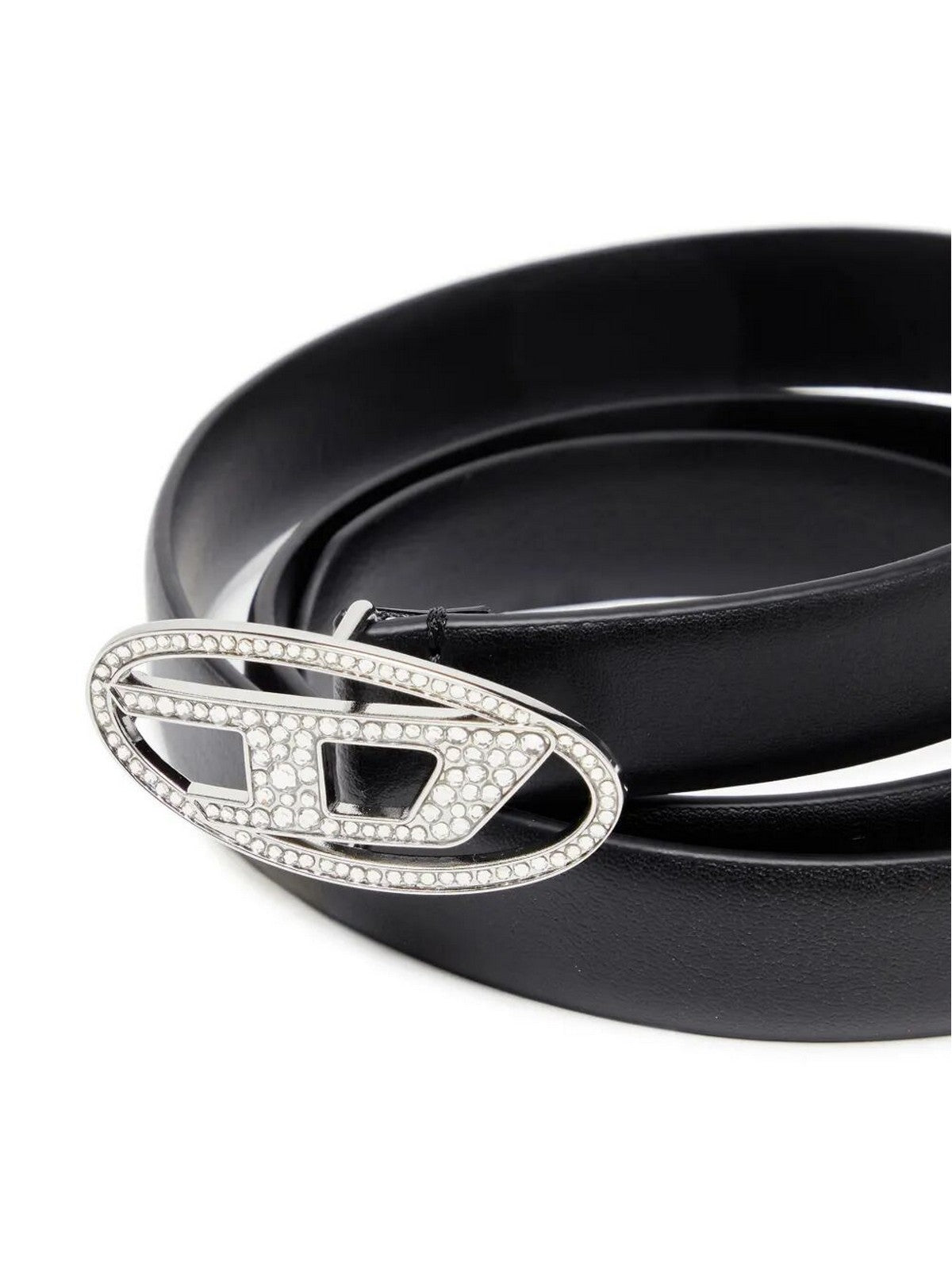 DIESEL Cintura Donna OVAL D LOGO B-1DR STRASS 20 BELT Nero - X09972 P6364 T8013