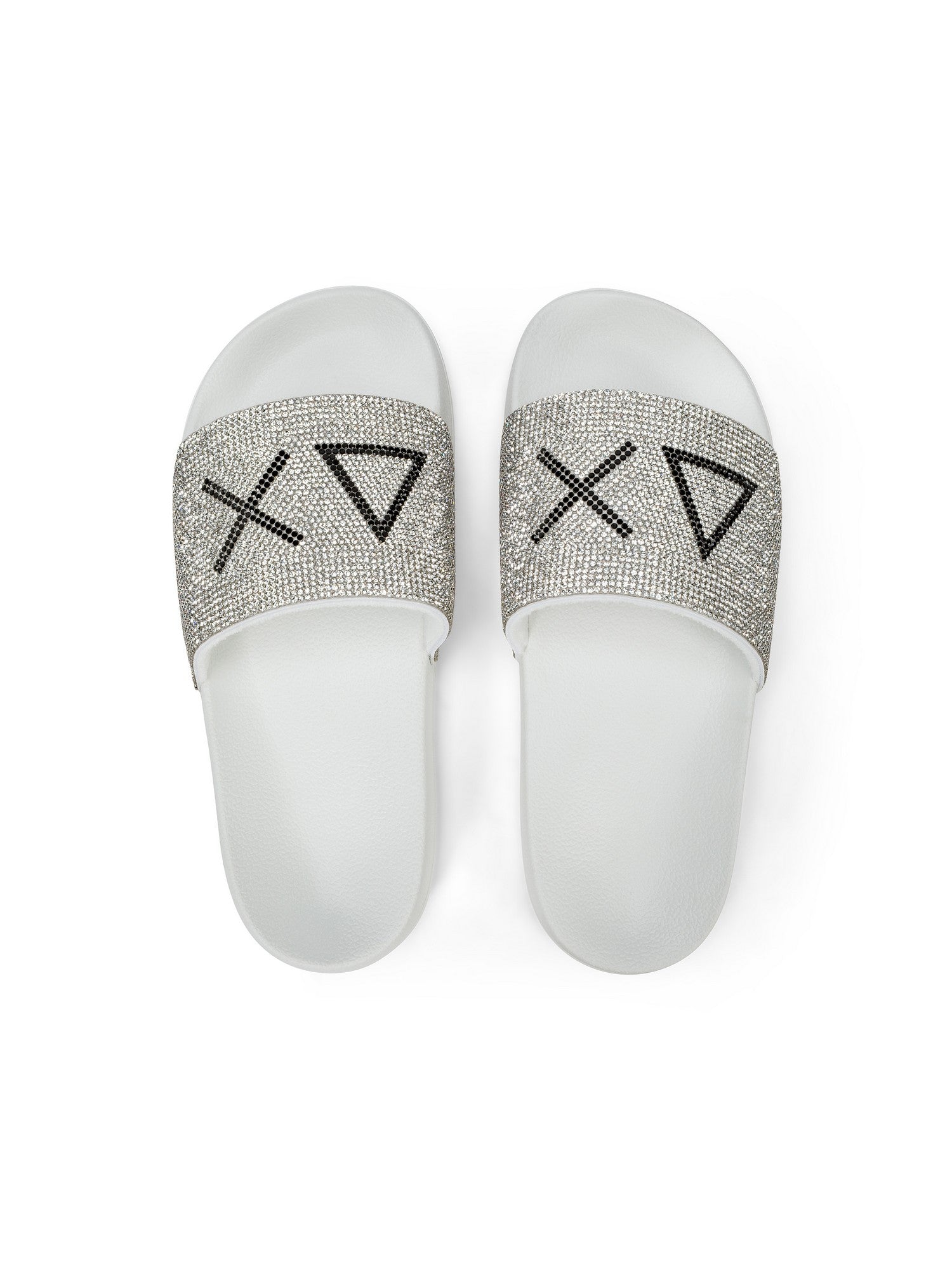 Sun68 Ciabatte Donna Slippers Strass Logo Bianco - X36211-01 gioboutiqueweb