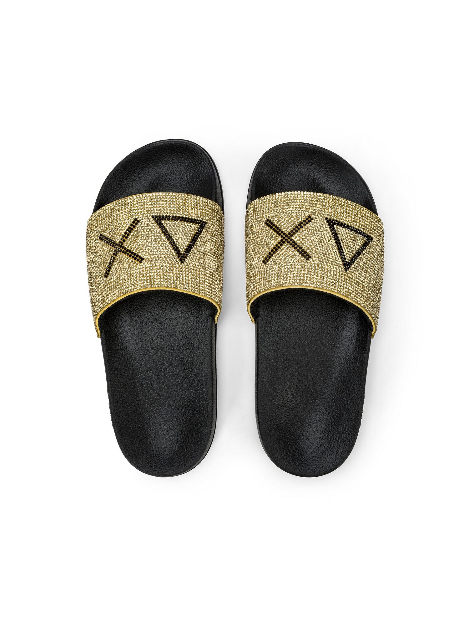 Sun68 Ciabatte Donna Slippers Strass Logo Nero/Oro - X36211-1143 gioboutiqueweb