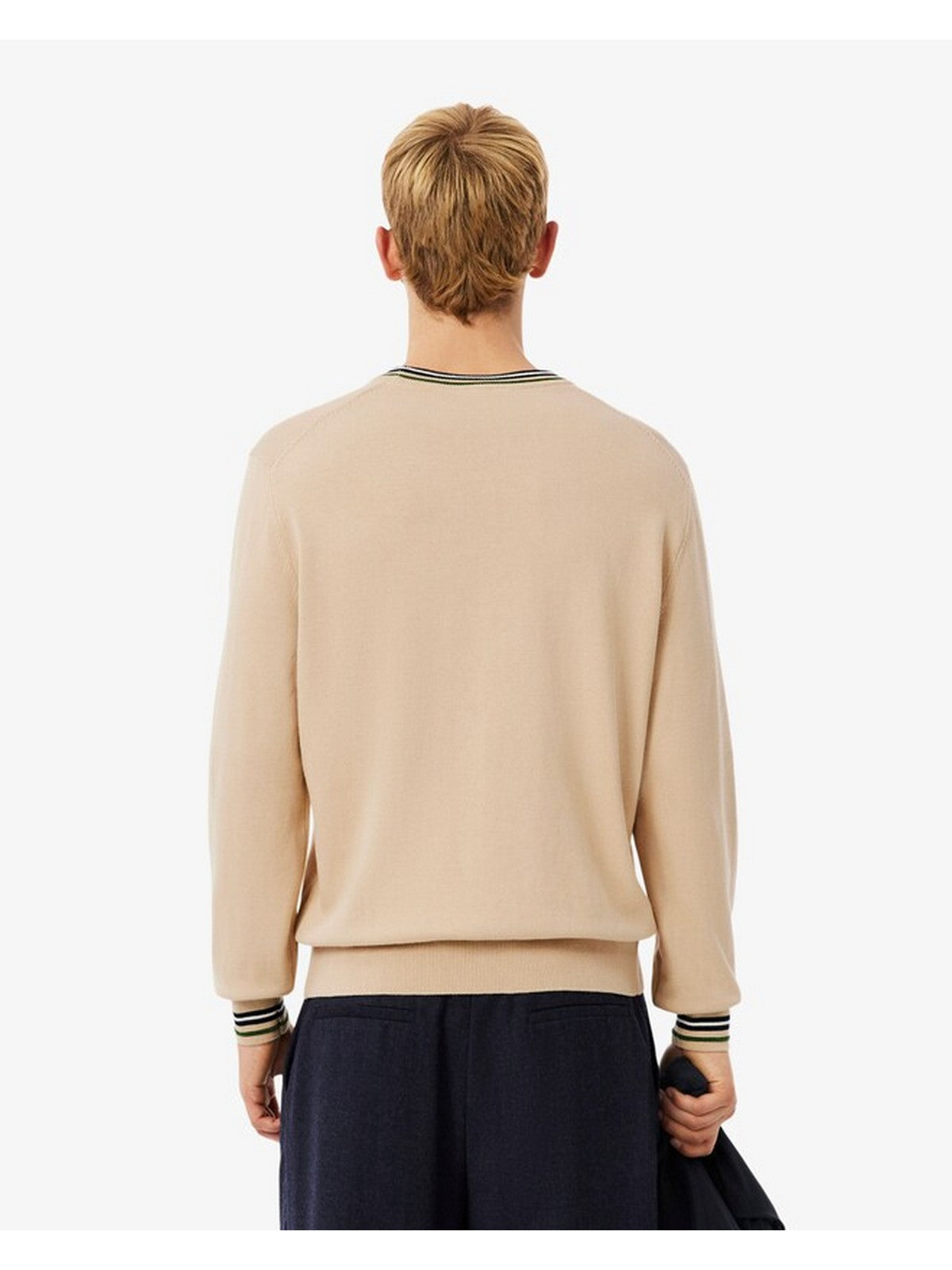 LACOSTE Maglione Uomo AH5158 DV0 BEIGE/BLU NAVY