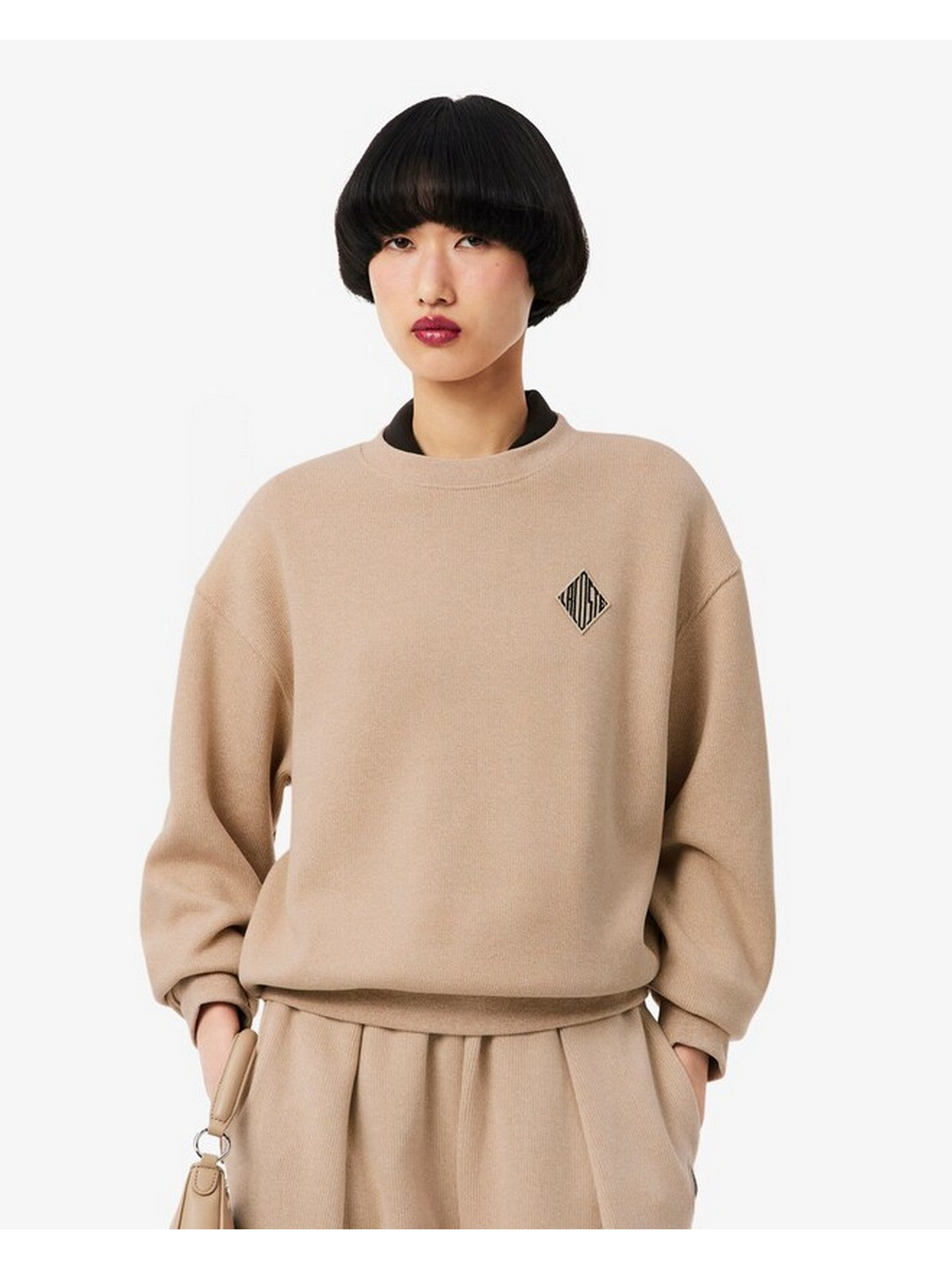 LACOSTE Felpa Donna SF1482 4KI Beige