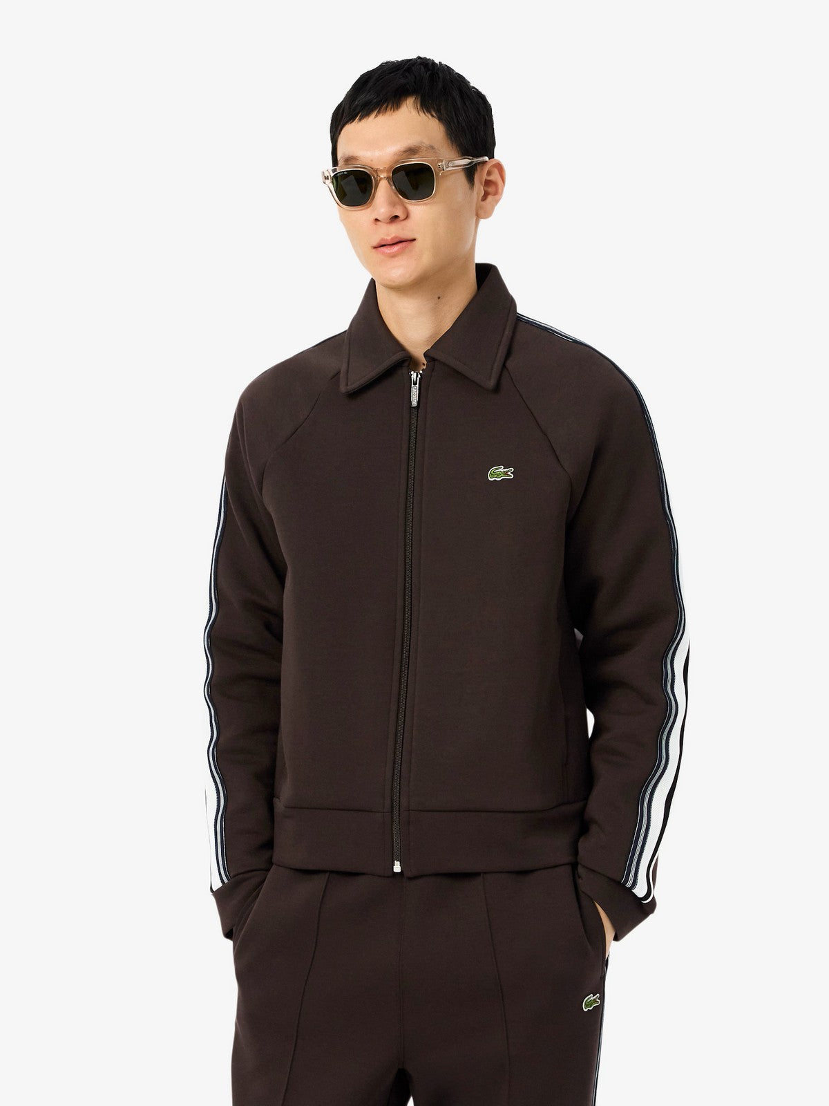 LACOSTE Felpa Uomo SH5927 SKB Marrone gioboutiqueweb