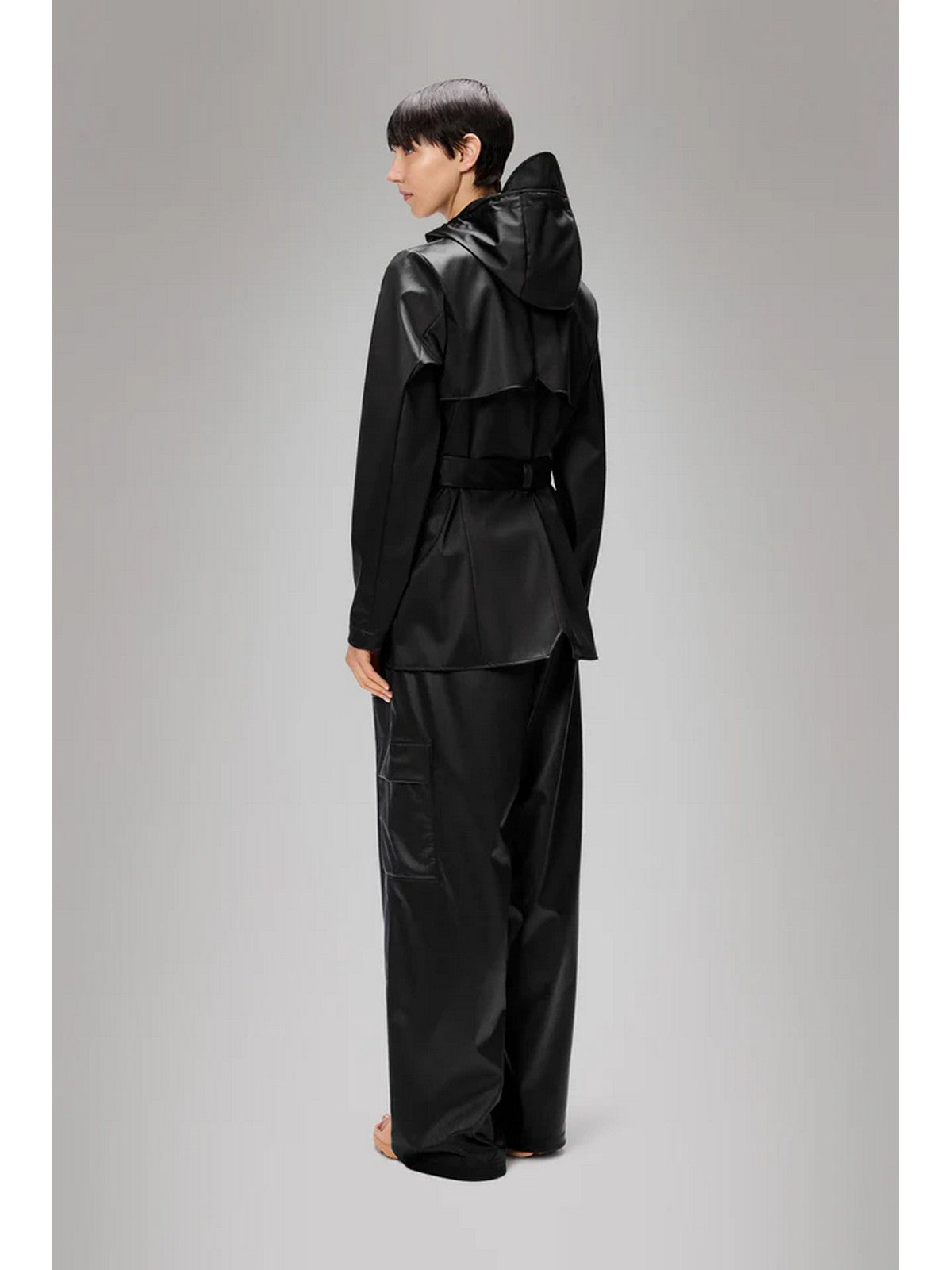 RAINS Giubbino Donna Curve Jacket W3 12100 84 Black Grain Nero