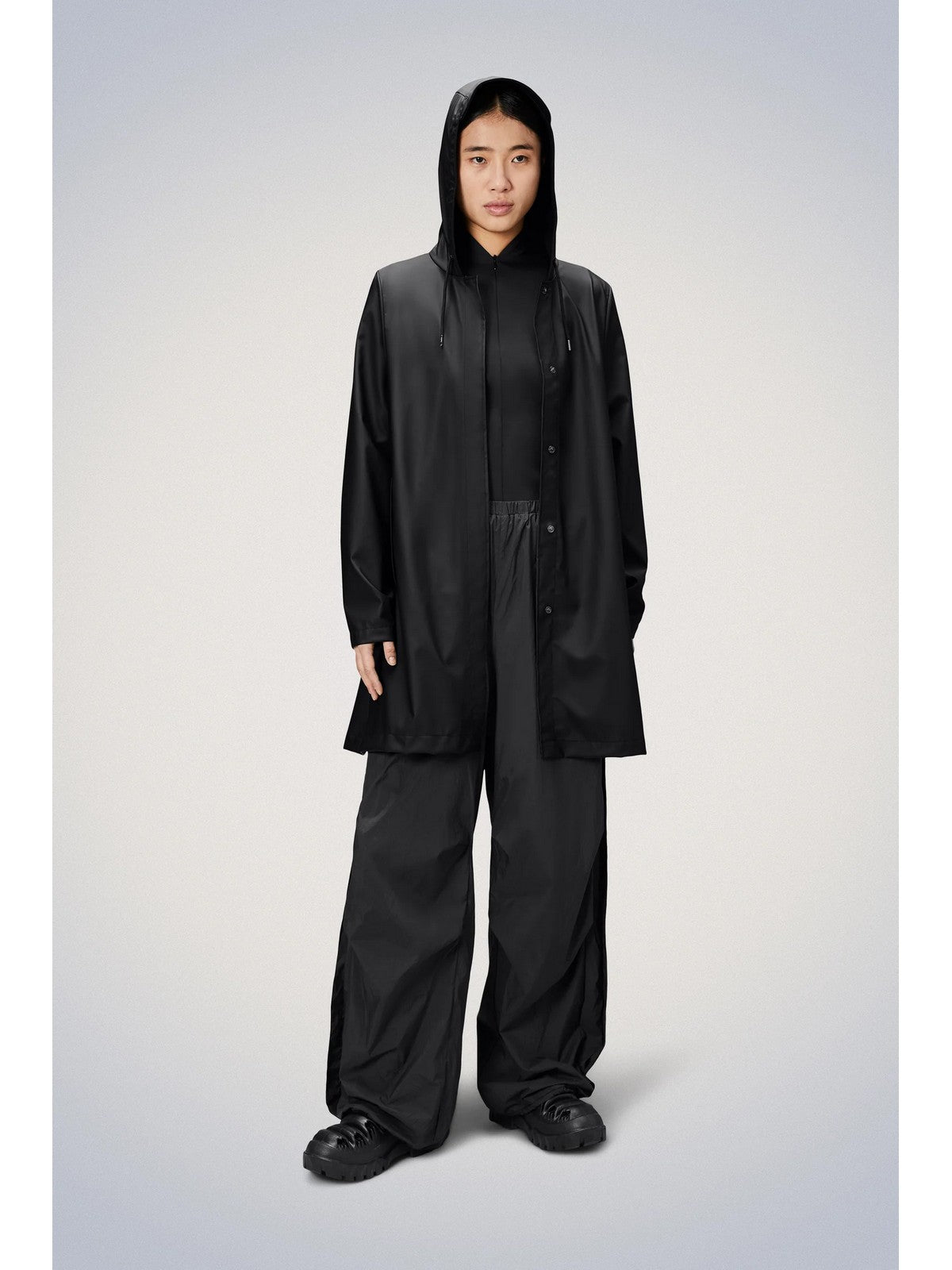 RAINS Giubbino Unisex adulto  18050 01 BLACK BLACK