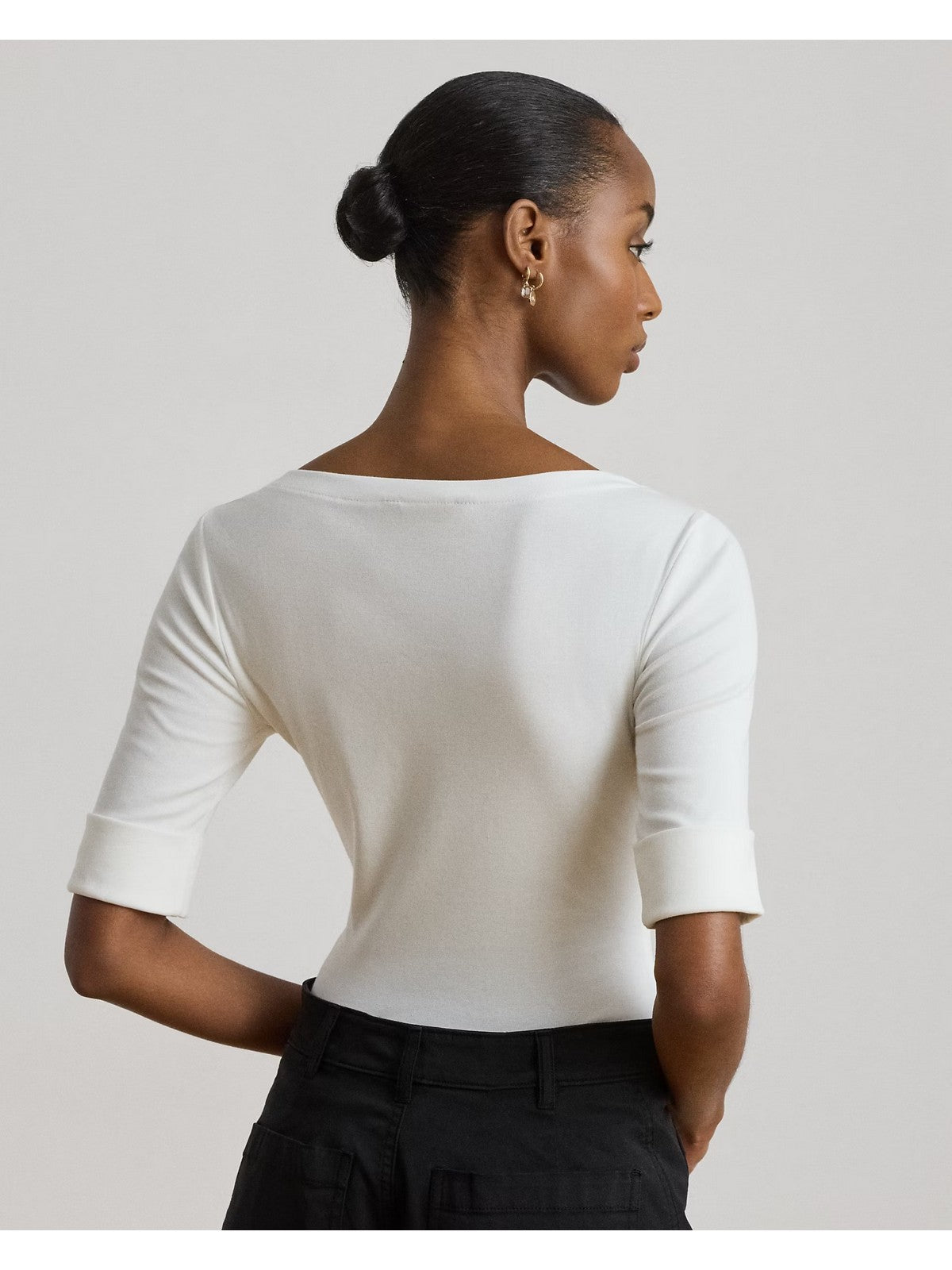 LAUREN RALPH LAUREN T-shirt Donna JUDY-ELBOW SLEEVE-KNIT WHITE - 200654963 007