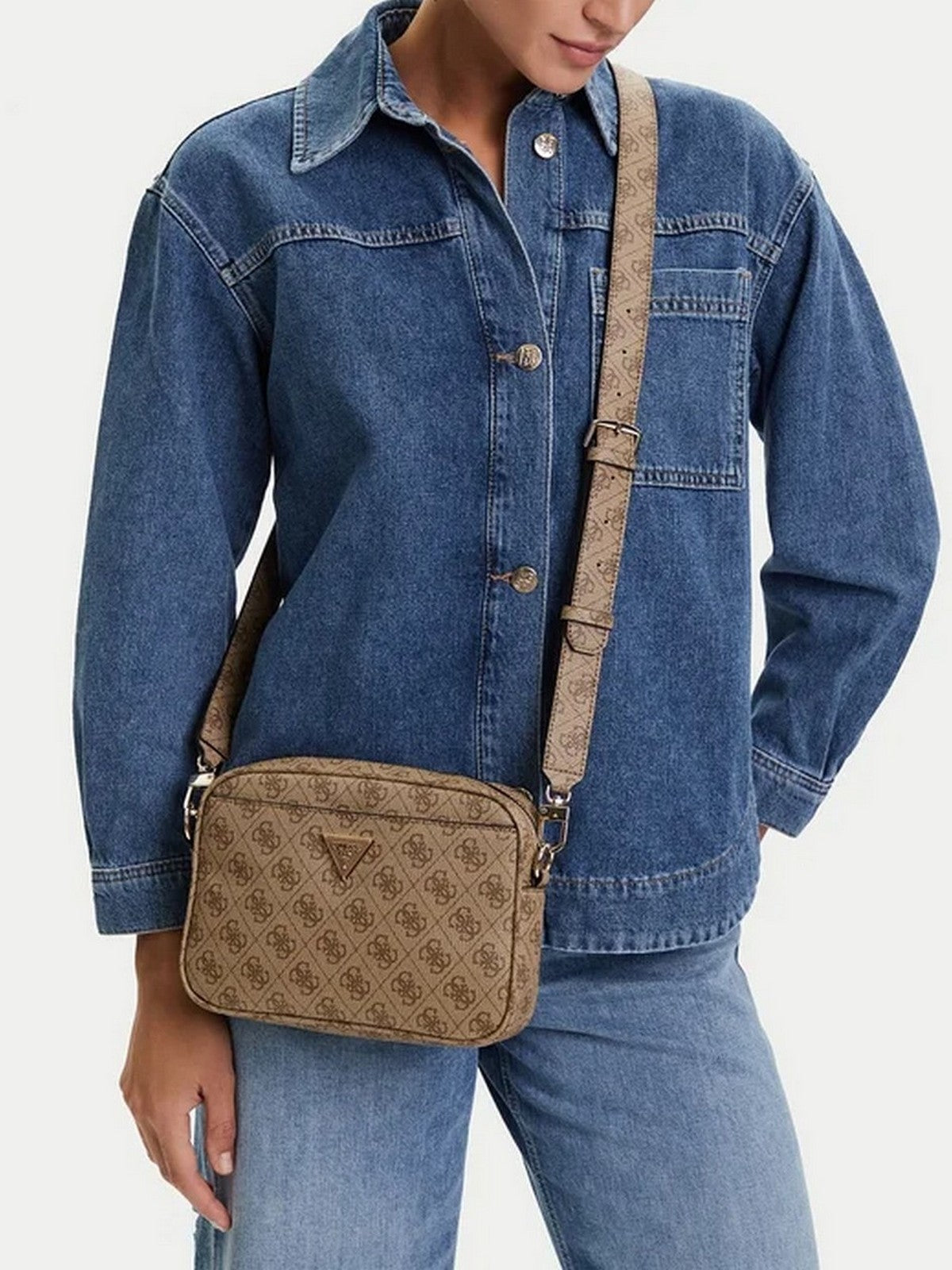 GUESS Borsa Donna MERIDIAN II CAMERA BAG HWSG69 74140 LTL LATTE LOGO