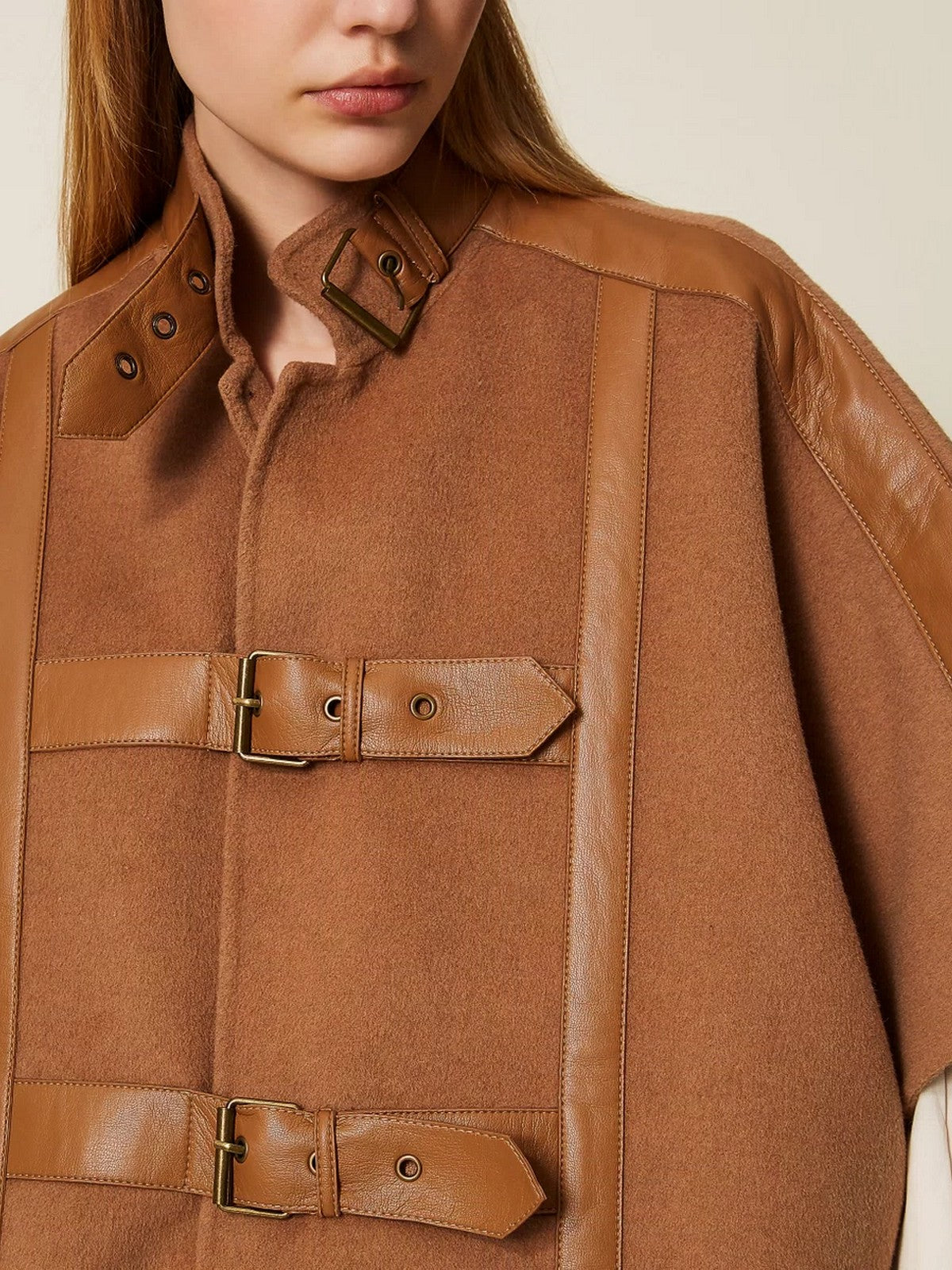 TWINSET Mantella Donna PANNO DOUBLE 252TP2073 11754 SANDY BROWN