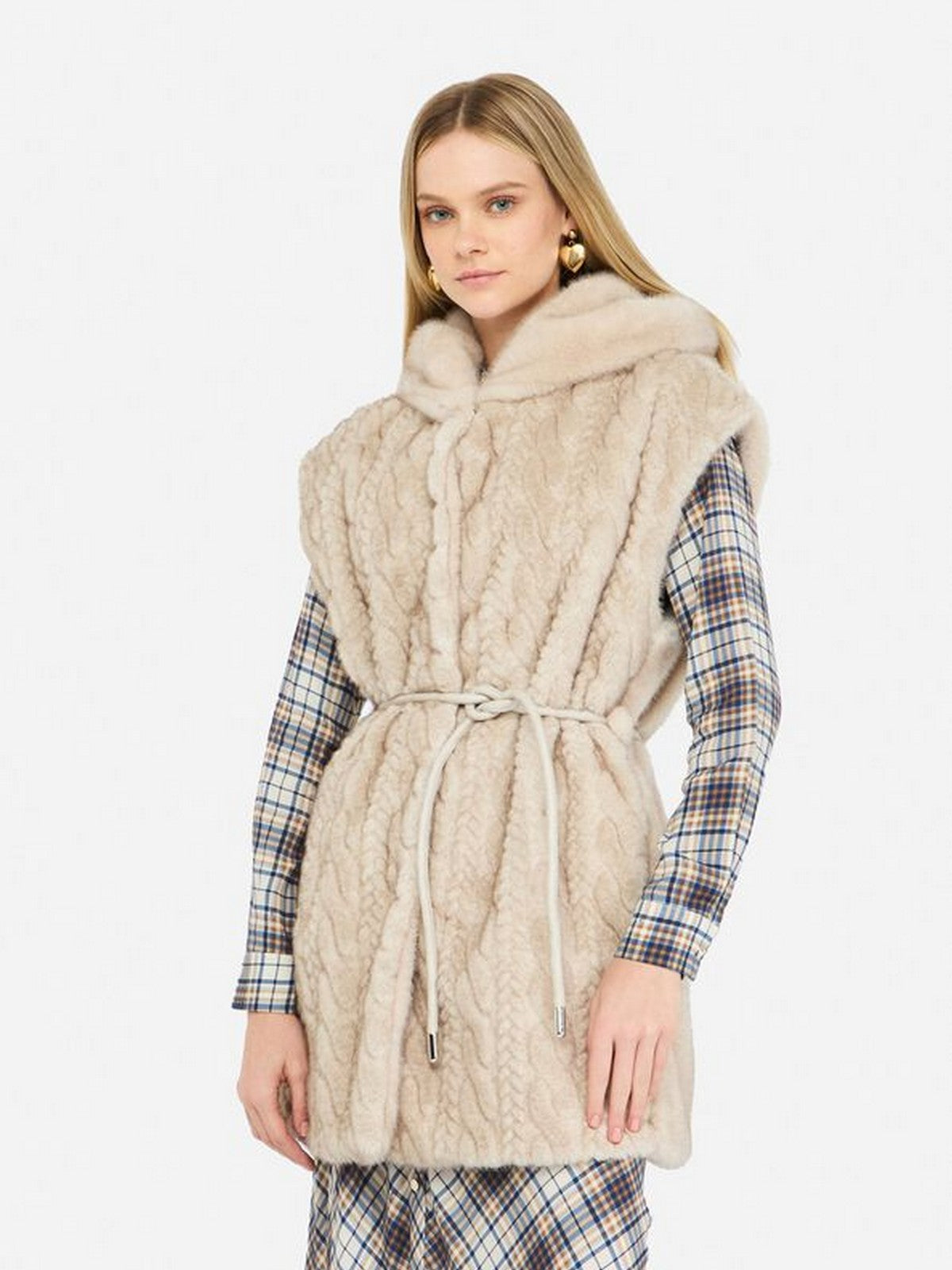 LIU JO WHITE Gilet Donna  MF5364E1044 W9868 NATURAL BEIGE