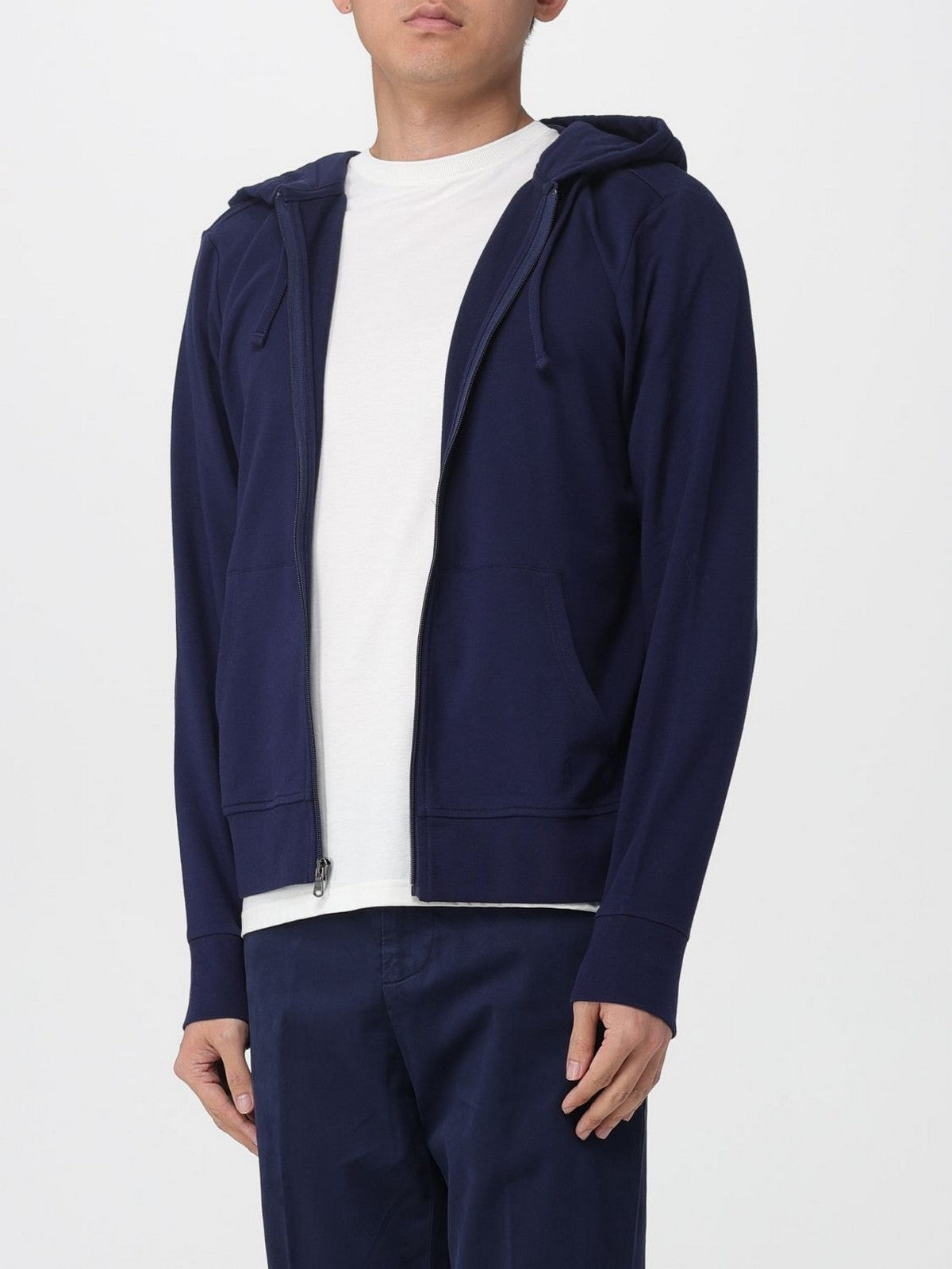 POLO RALPH LAUREN T-shirt Uomo L/S HOODIE-LOUNGE-TOP 714962527 007 CRUISE NAVY