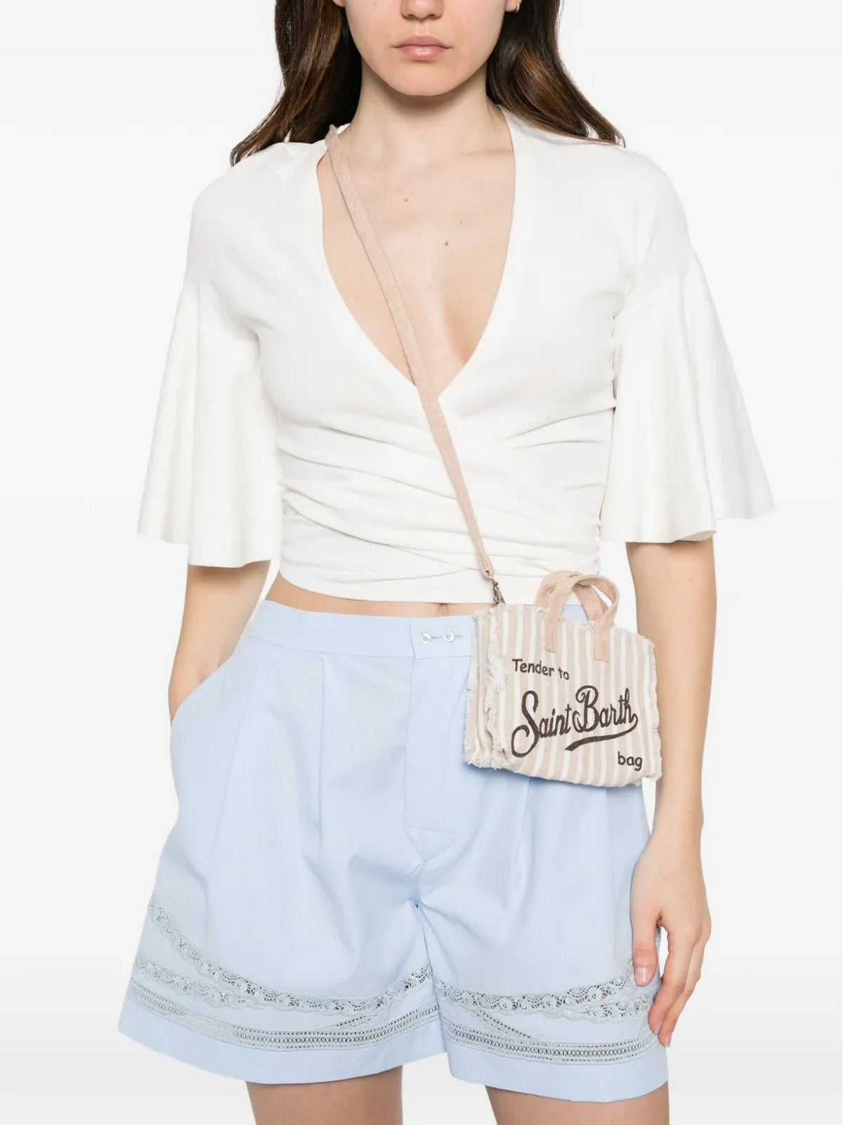MC2 SAINT BARTH Pochette Donna  PHONE BAG LINEN 00433L LINEN STRIPES V 11